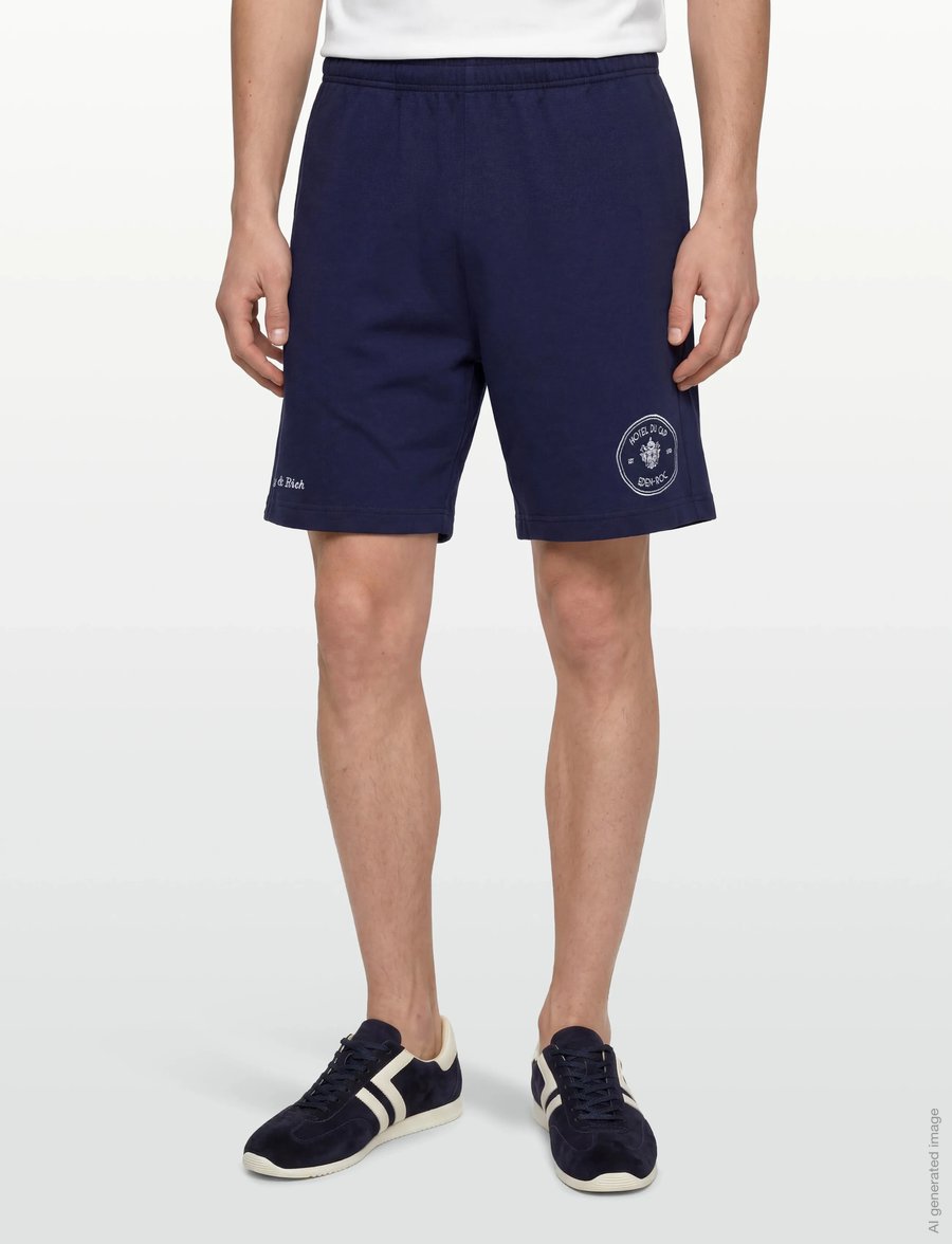 Sporty & Rich - Eden Crest Embroidered Gym Short - lühikesed vabaajapüksid - dark navy - 3