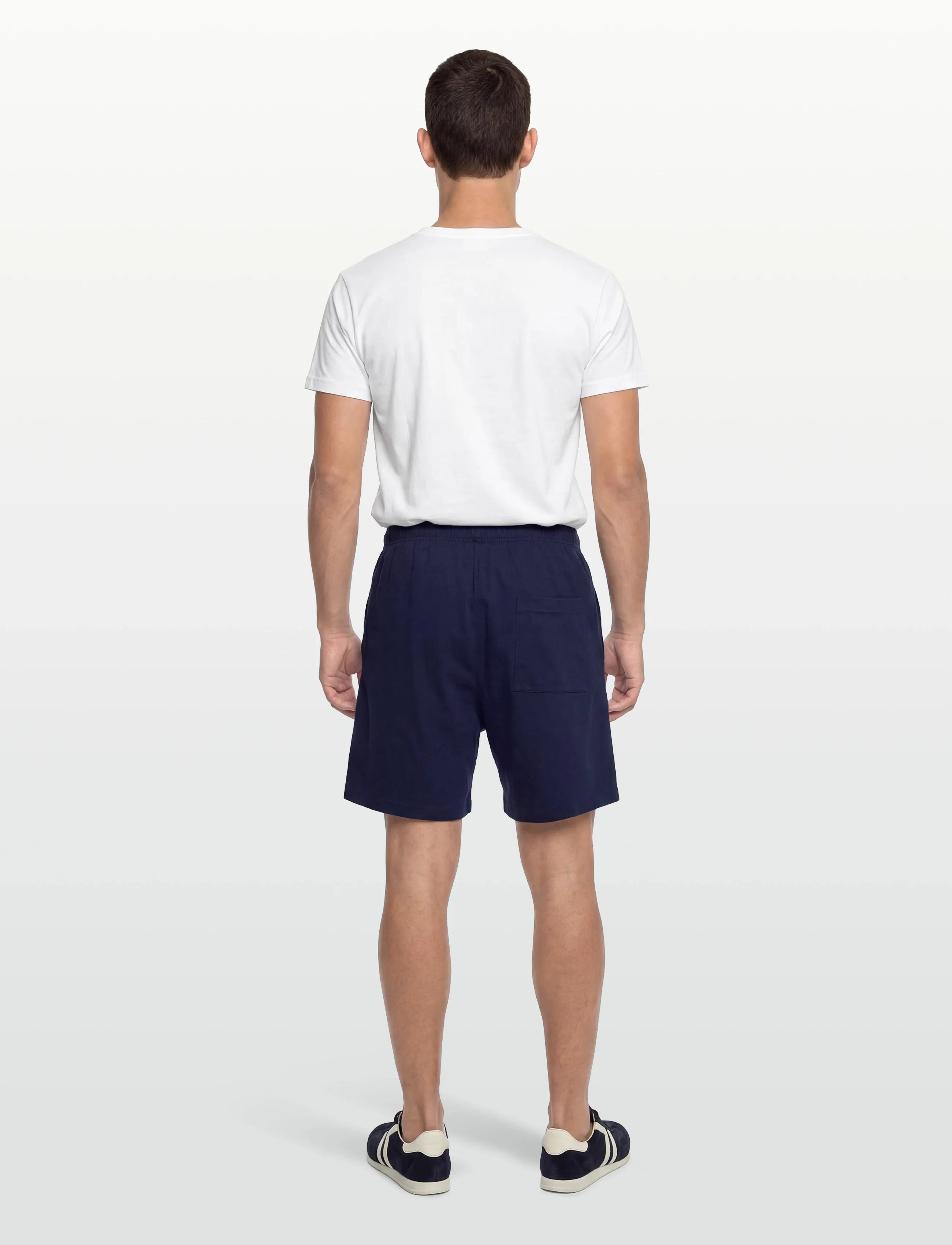 Sporty & Rich - Eden Crest Embroidered Gym Short - casual shorts - dark navy - 4