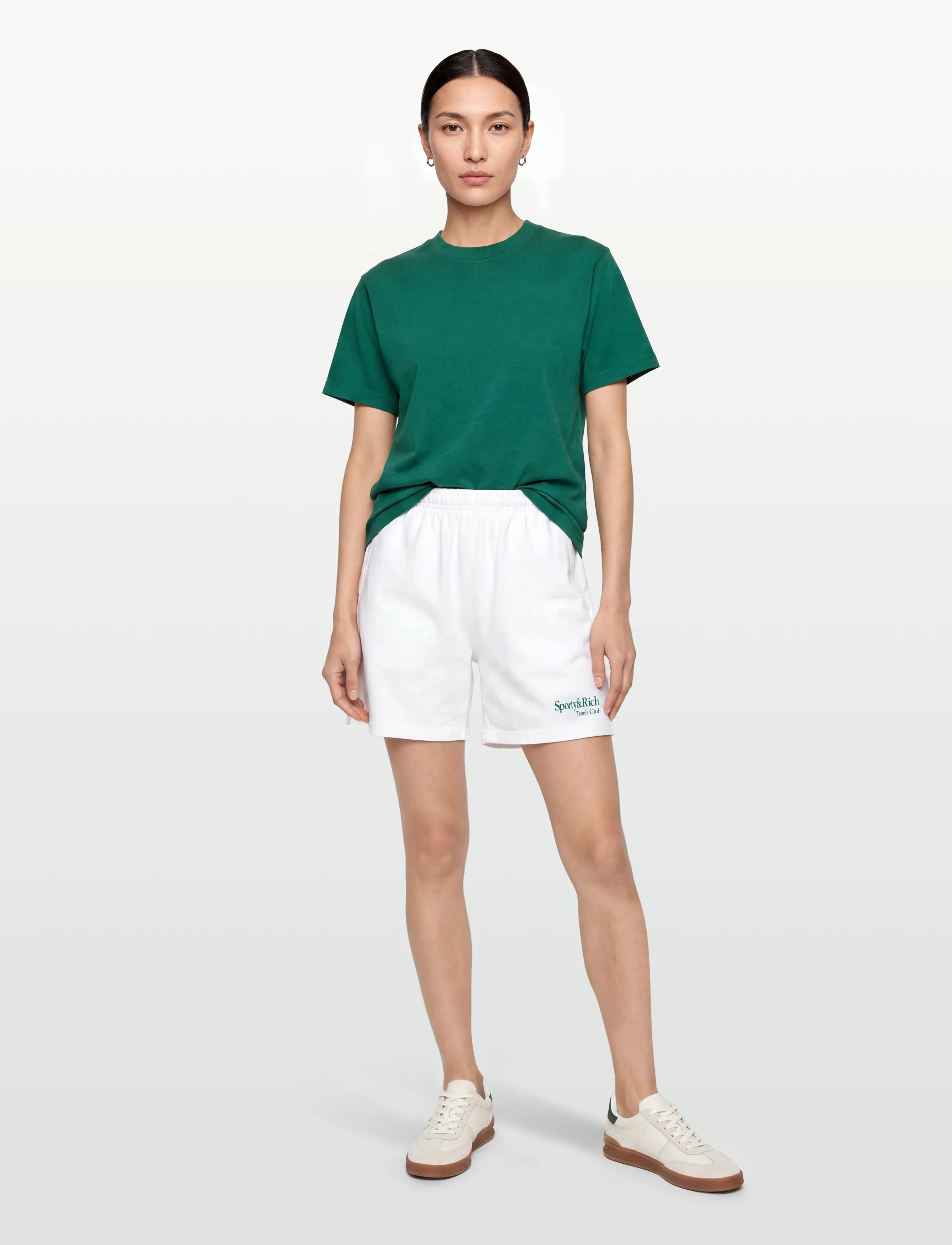 Sporty & Rich Play Tennis Gym Short, XS, Shorts, Weiß - Casual Frauen