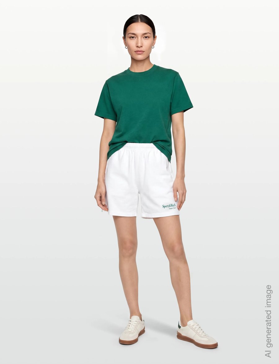 Sporty & Rich - Play Tennis Gym Short - sweatshorts - white - 0