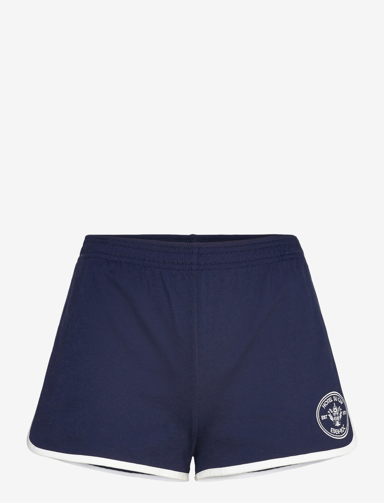 Sporty & Rich - Eden Crest Embroidered Pique Short - casual shorts - dark navy/white - 0
