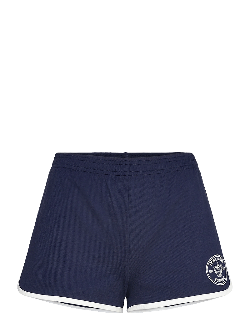 Sporty & Rich - Eden Crest Embroidered Pique Short - casual shorts - dark navy/white - 0