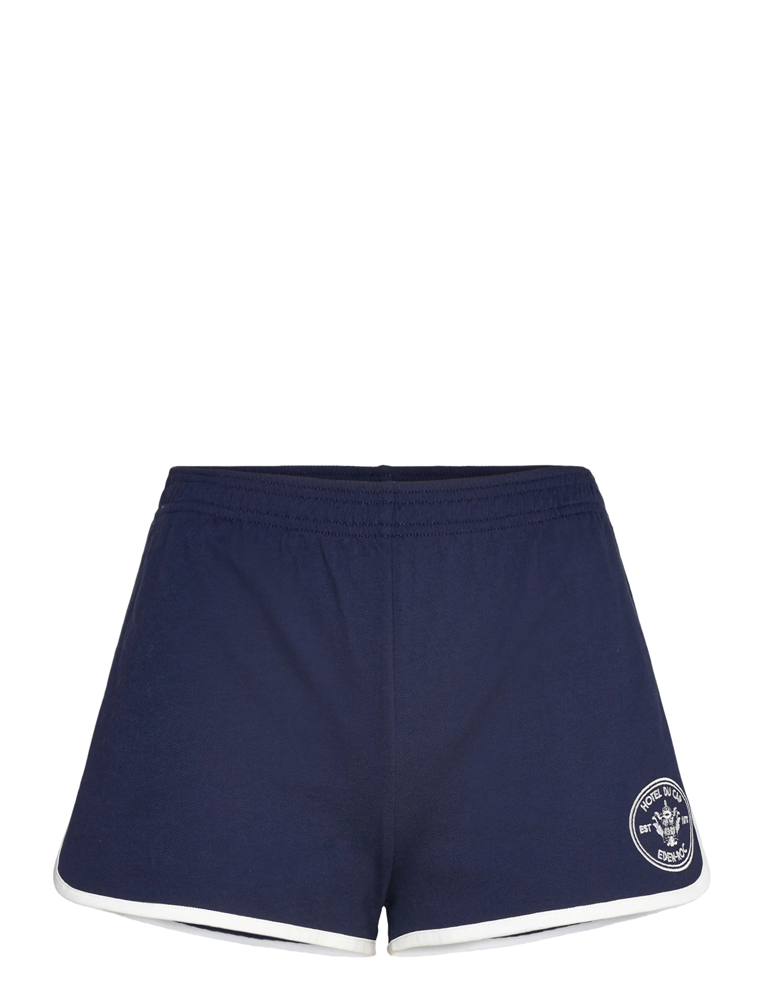 Sporty & Rich Eden Crest Embroidered Pique Short - Shorts - DARK NAVY/WHITE / navy