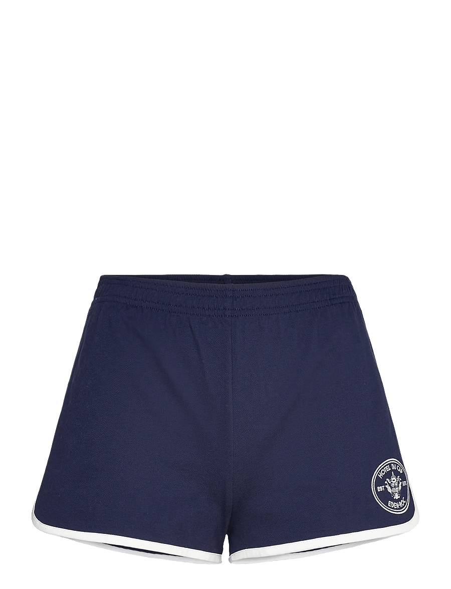 Sporty & Rich - Eden Crest Embroidered Pique Short - shorts casual - dark navy/white - 1