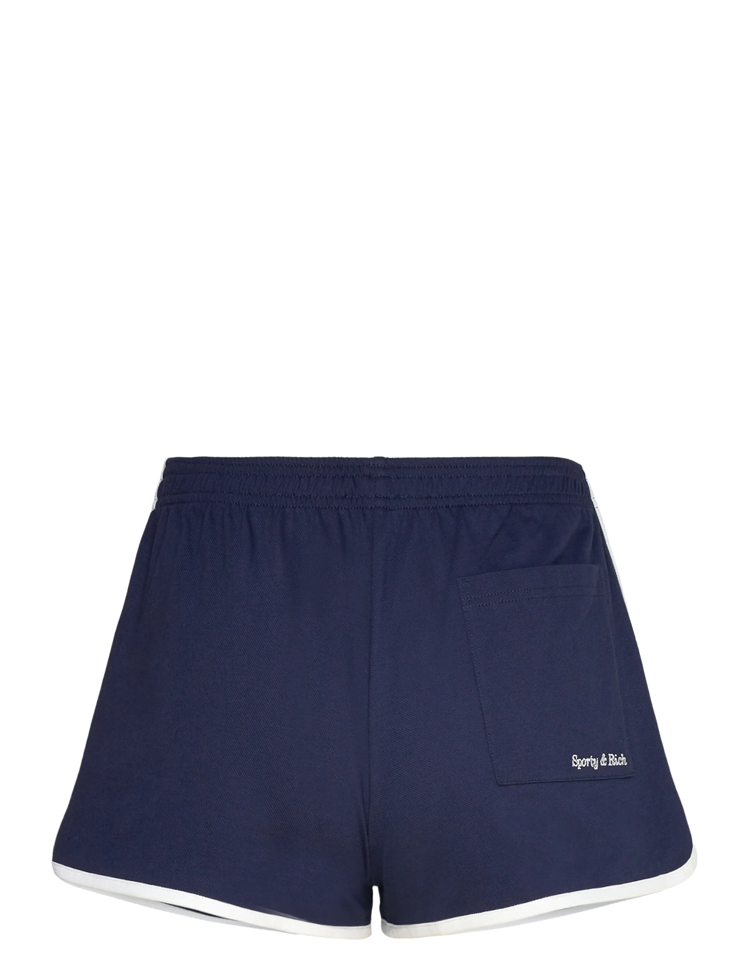 Sporty & Rich - Eden Crest Embroidered Pique Short - casual shorts - dark navy/white - 1