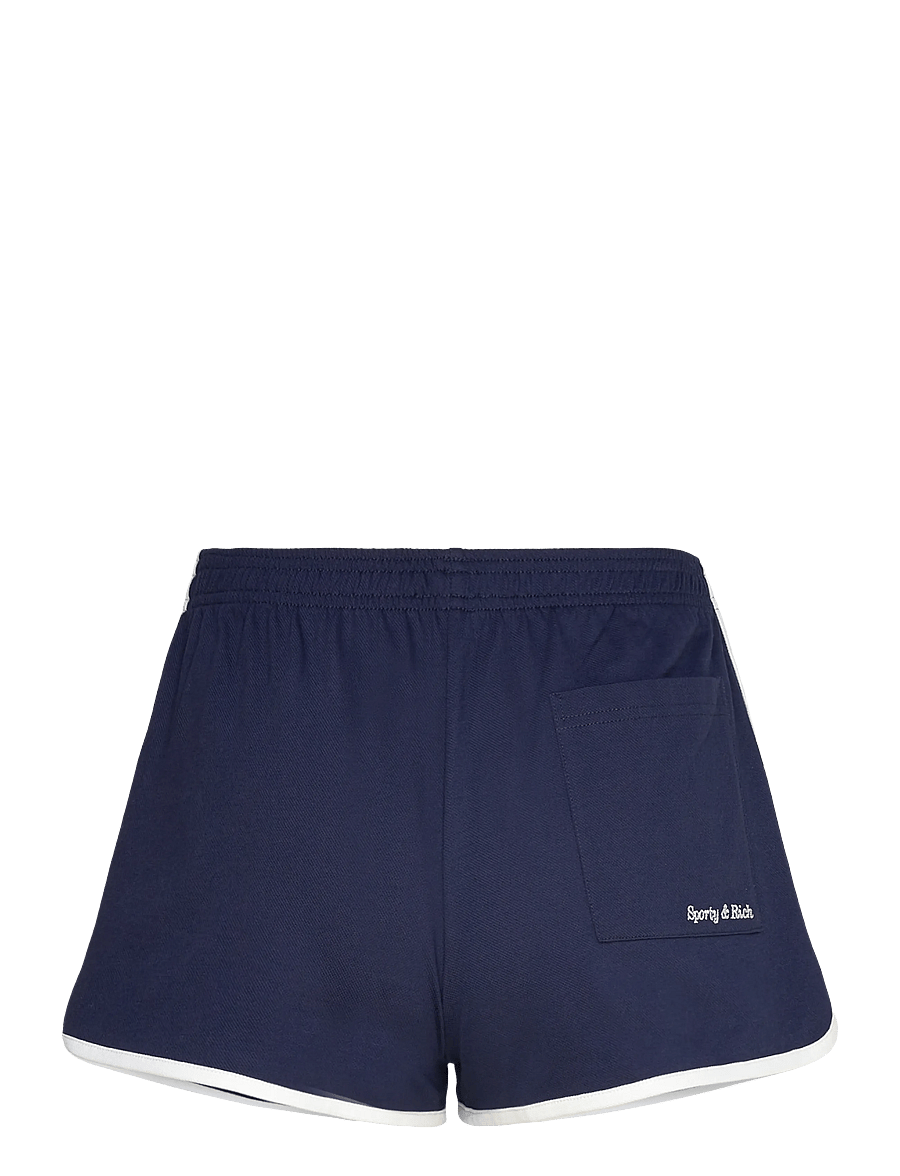 Sporty & Rich - Eden Crest Embroidered Pique Short - shorts casual - dark navy/white - 2