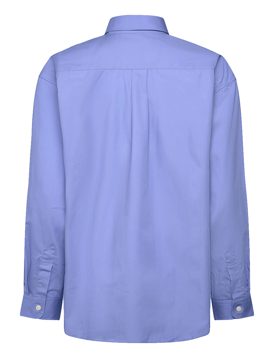 Sporty & Rich - Crown Tennis Oversized Shirt - denim shirts - flax blue - 1