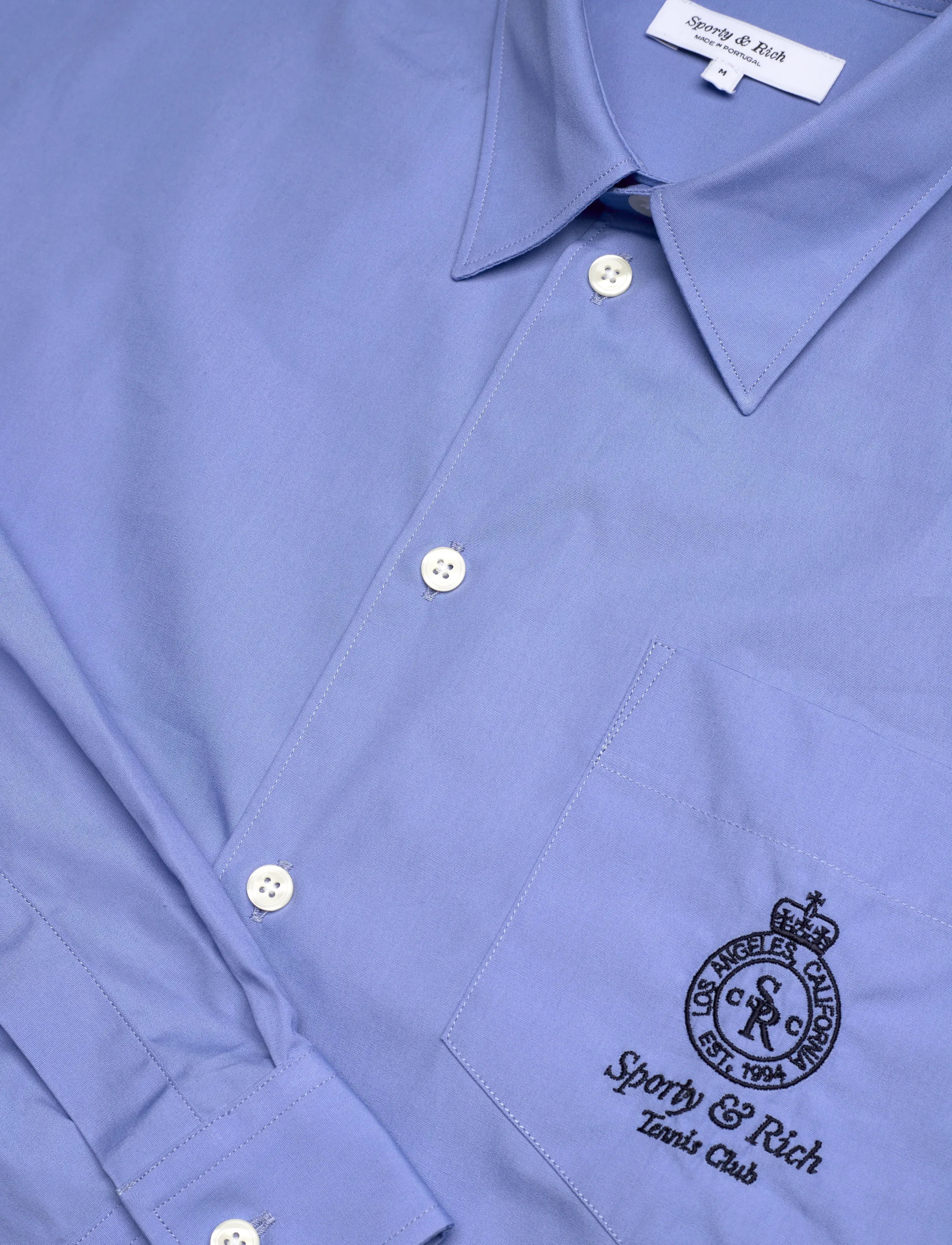 Sporty & Rich - Crown Tennis Oversized Shirt - denimskjorter - flax blue - 2