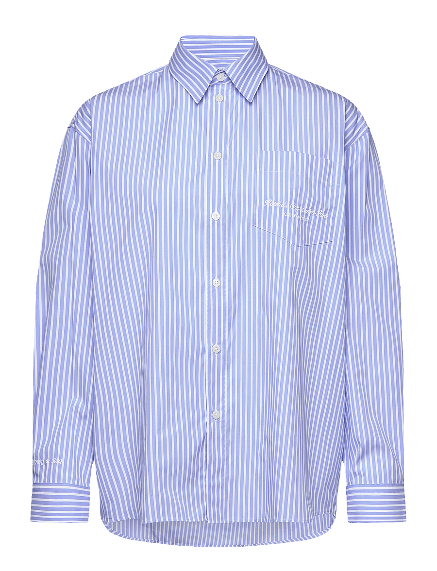 Sporty & Rich - Eden Script Oversized Shirt - jeanshemden - blue/white stripe - 1