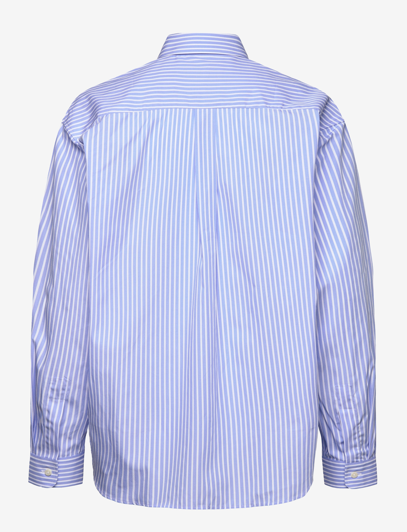 Sporty & Rich - Eden Script Oversized Shirt - denim shirts - blue/white stripe - 1