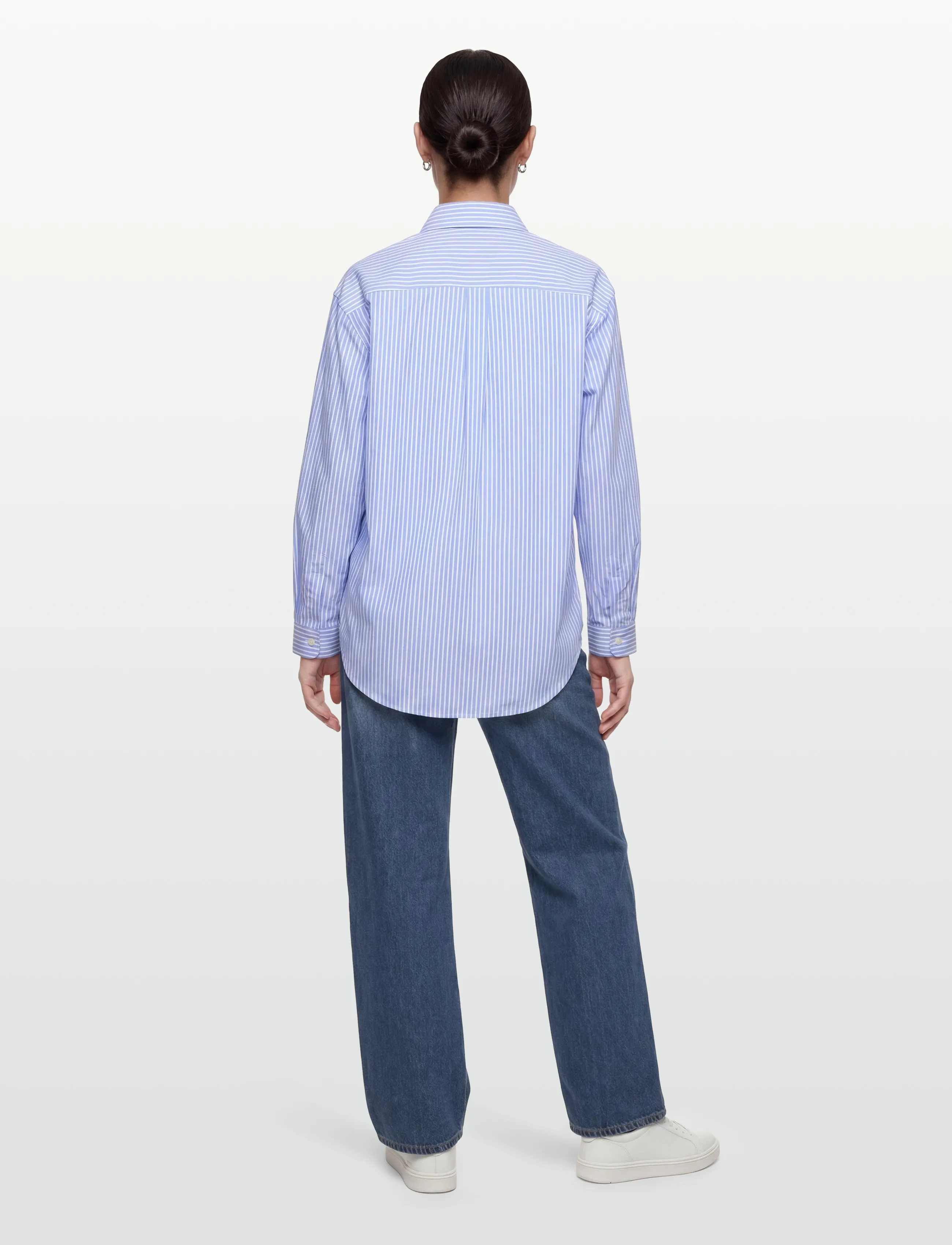 Sporty & Rich - Eden Script Oversized Shirt - jeanshemden - blue/white stripe - 4