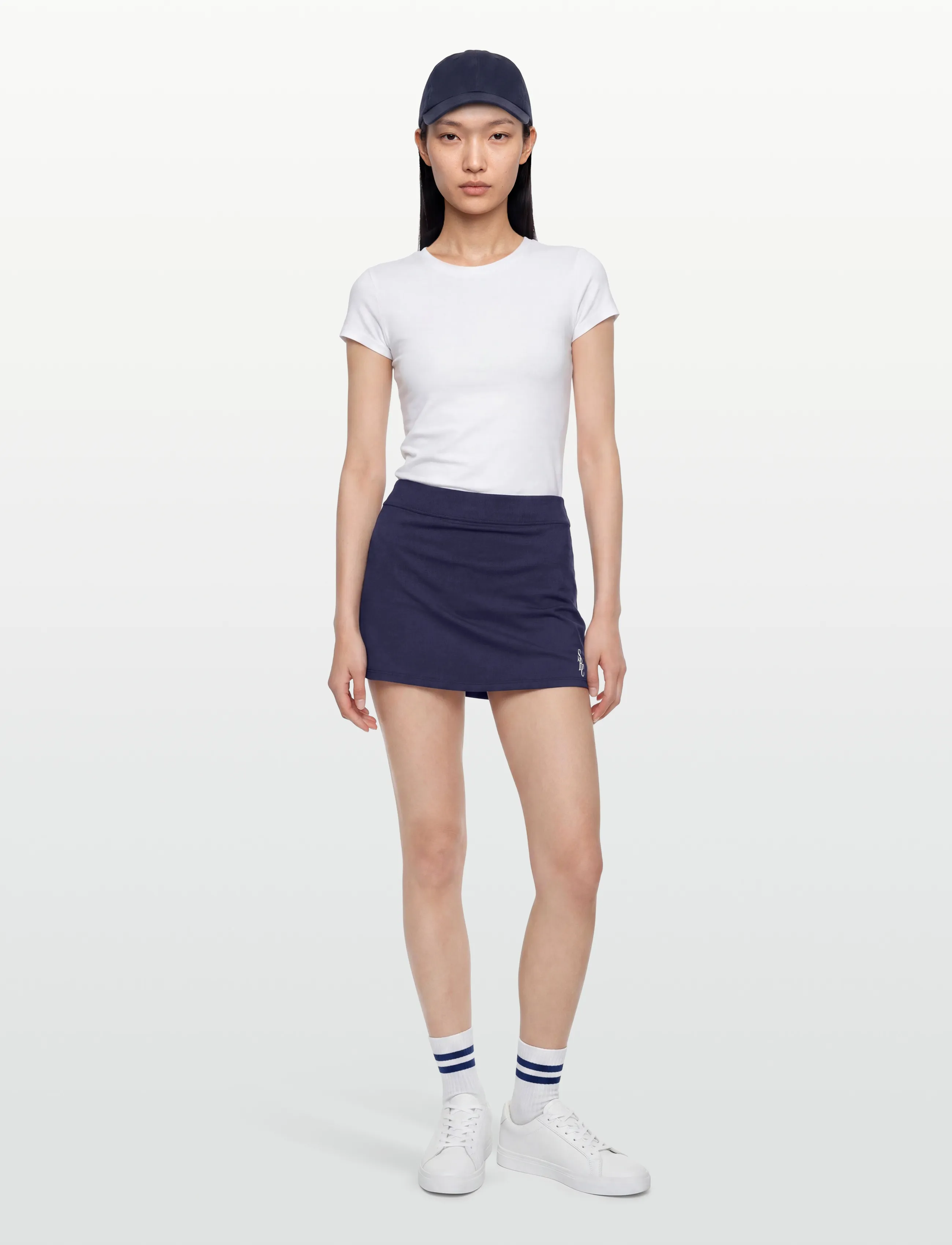 Sporty & Rich Src Court Skirt, S, Navy, Nederdele > Korte Nederdele, Dame