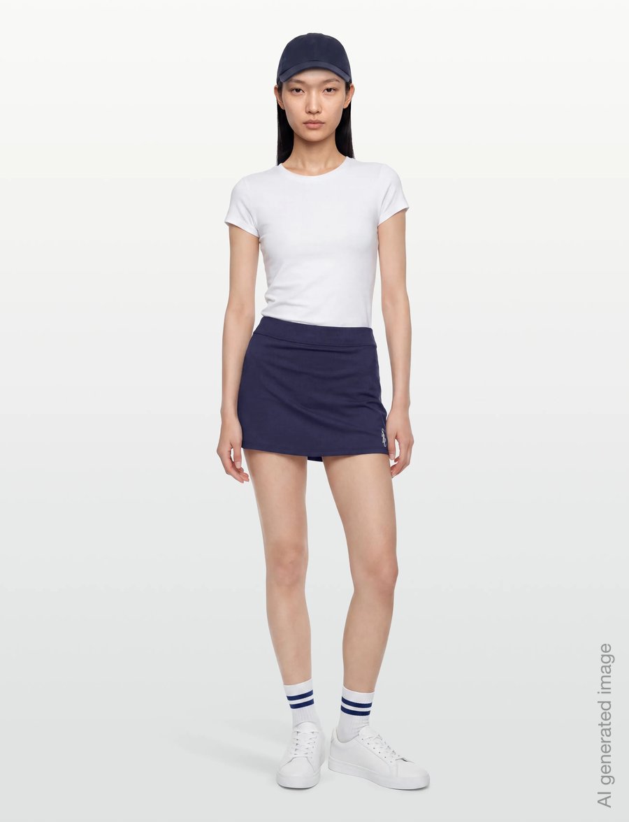 Sporty & Rich - SRC Court Skirt - miniseelikud - dark navy/white - 0