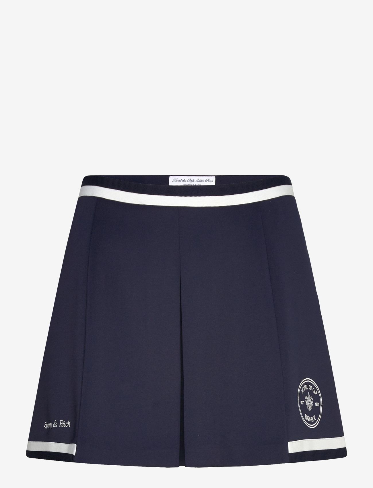 Sporty & Rich - Eden Crest Embroidered Mila Skirt - plisseeritud seelikud - dark navy/white - 0