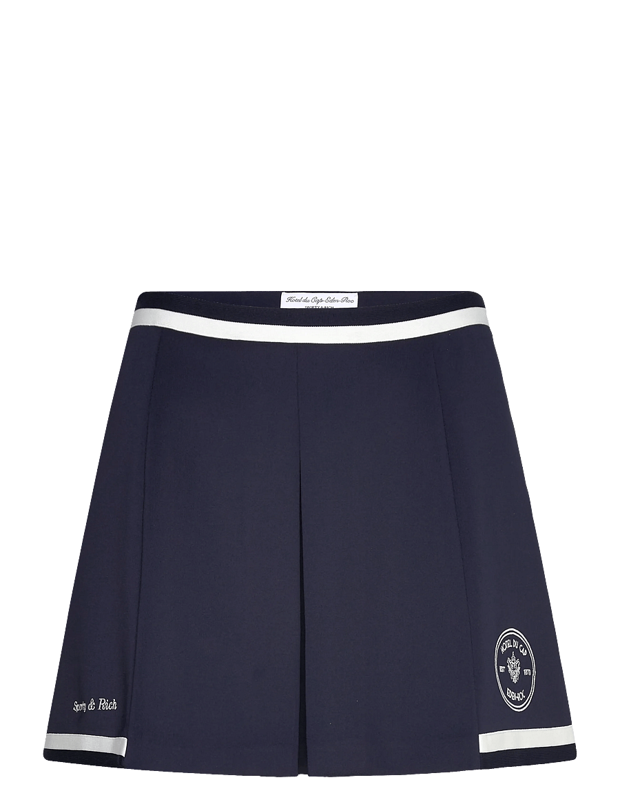 Sporty & Rich - Eden Crest Embroidered Mila Skirt - jupes plissées - dark navy/white - 0