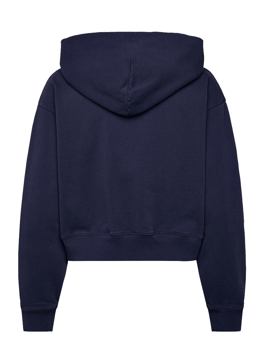 Sporty & Rich - NY Tennis Club Cropped Zip Hoodie - sweatshirts & hoodies - dark navy - 1