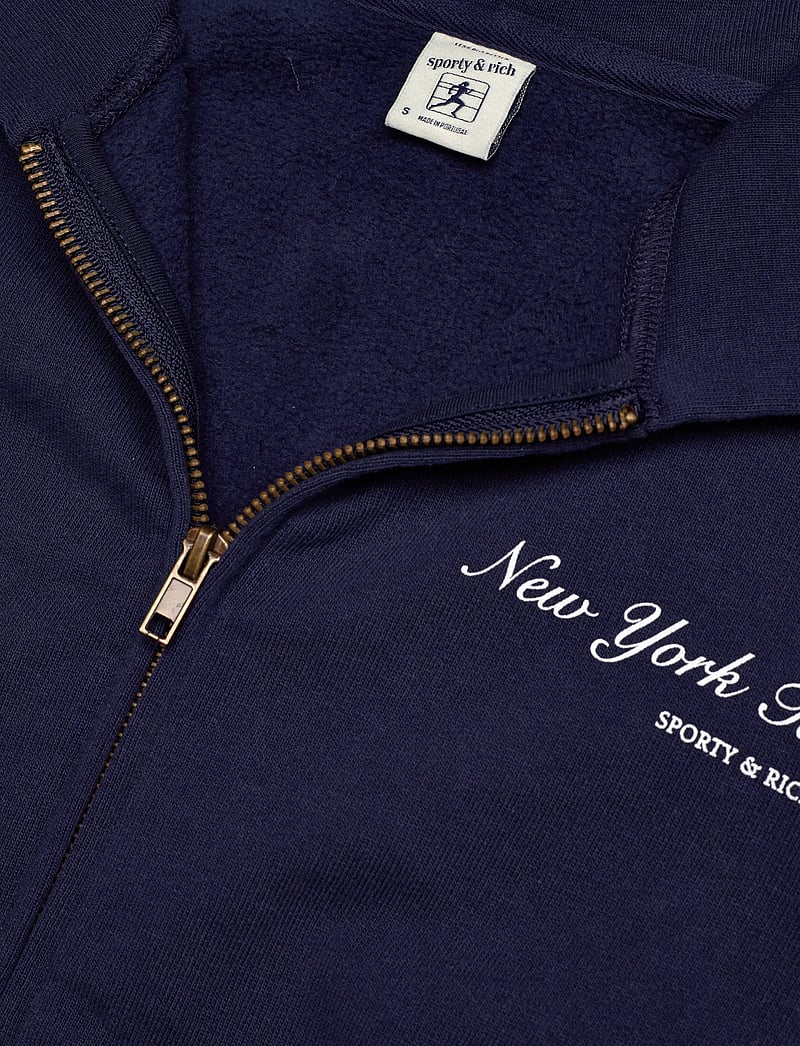 Sporty & Rich - NY Tennis Club Cropped Zip Hoodie - dressipluusid ja kapuutsiga dressipluusid - dark navy - 2