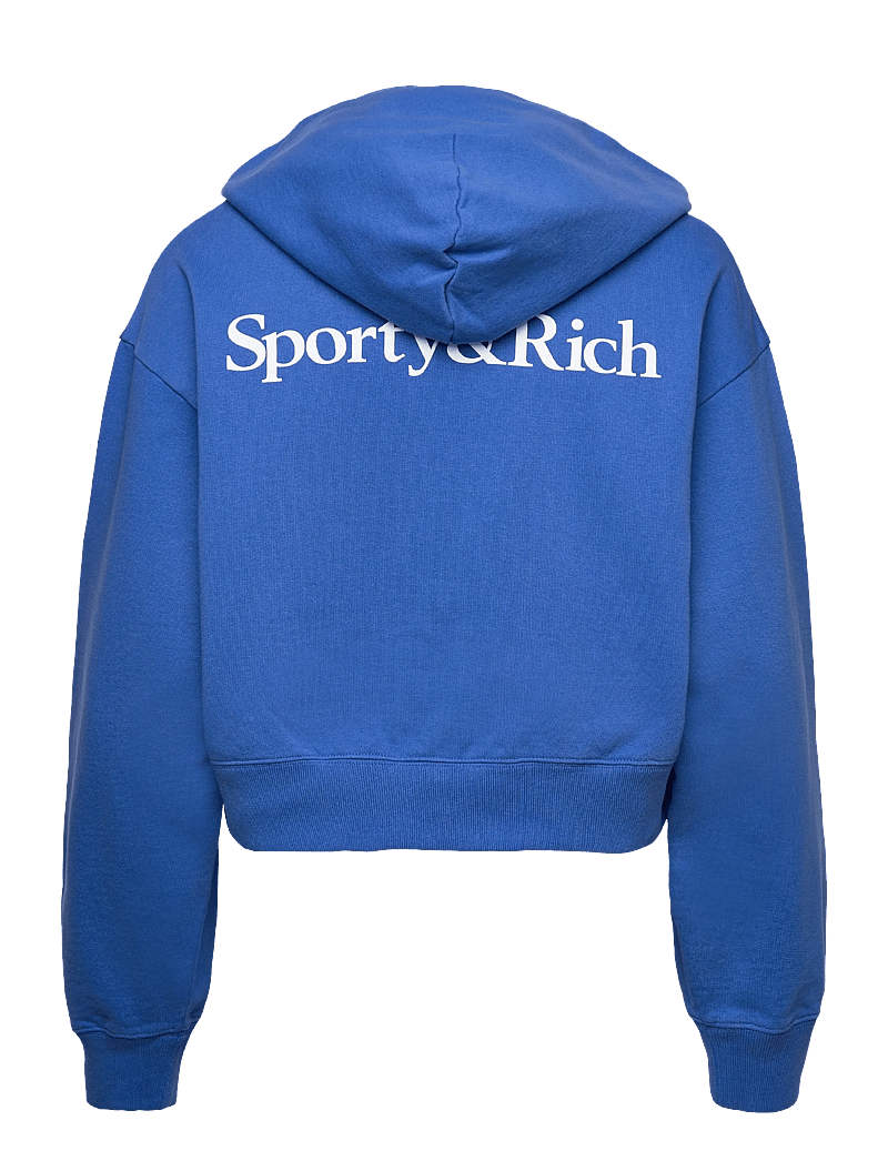 Sporty & Rich - Yankees Serif Cropped Zip Hoodie - sweatshirts et sweats à capuche - team blue - 1