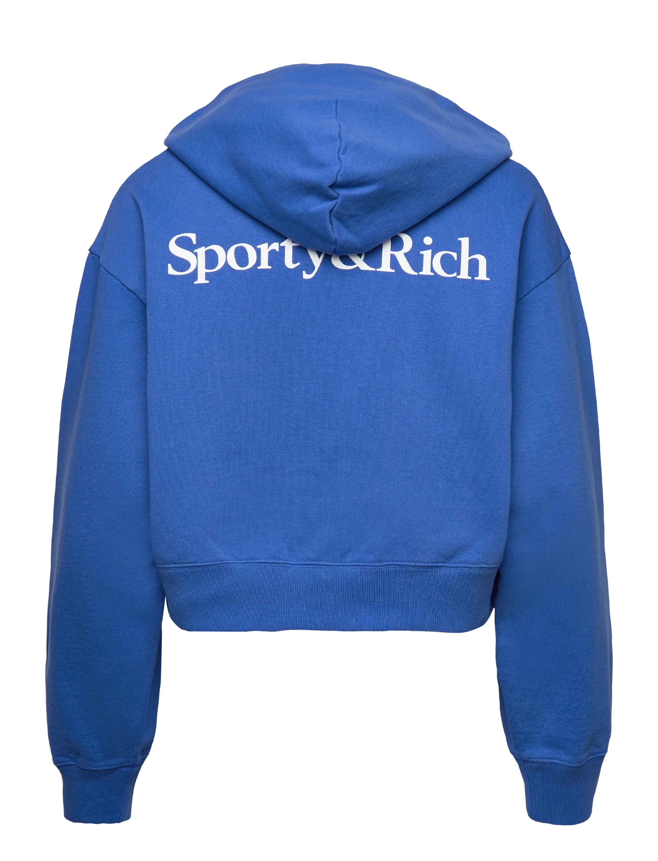 Sporty & Rich - Yankees Serif Cropped Zip Hoodie - sweatshirts & hoodies - team blue - 1