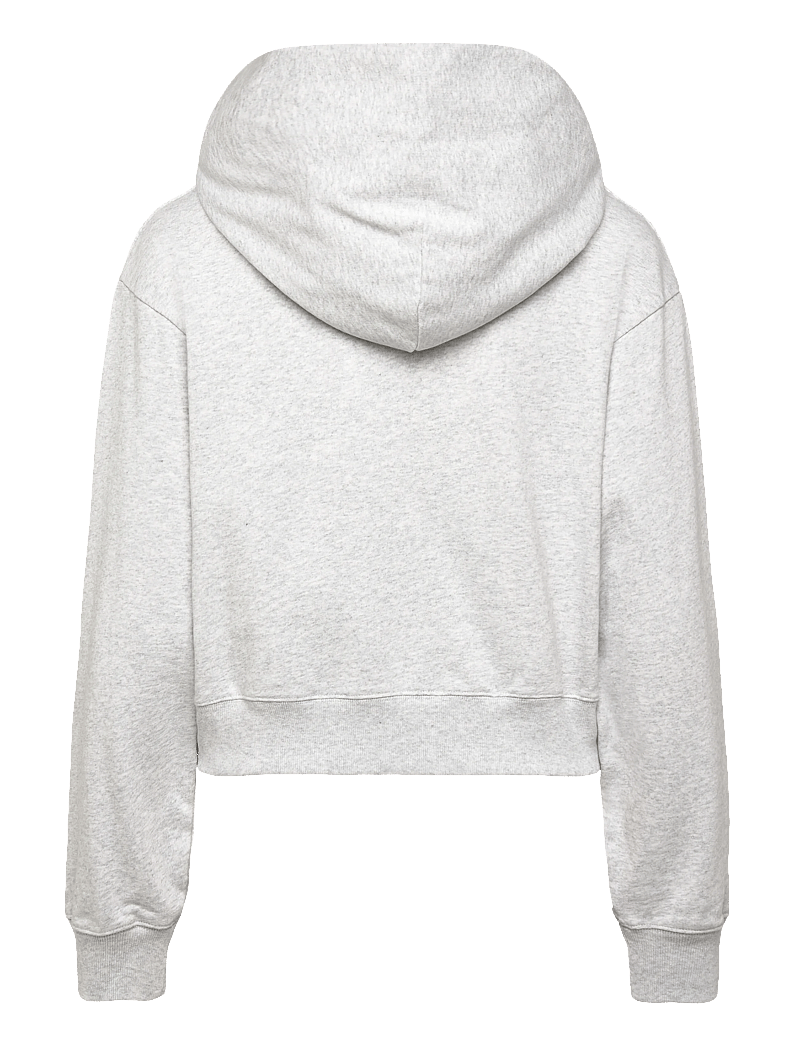 Sporty & Rich - Dodgers Serif Cropped Zip Hoodie - sweatshirts & hoodies - heather gray - 1