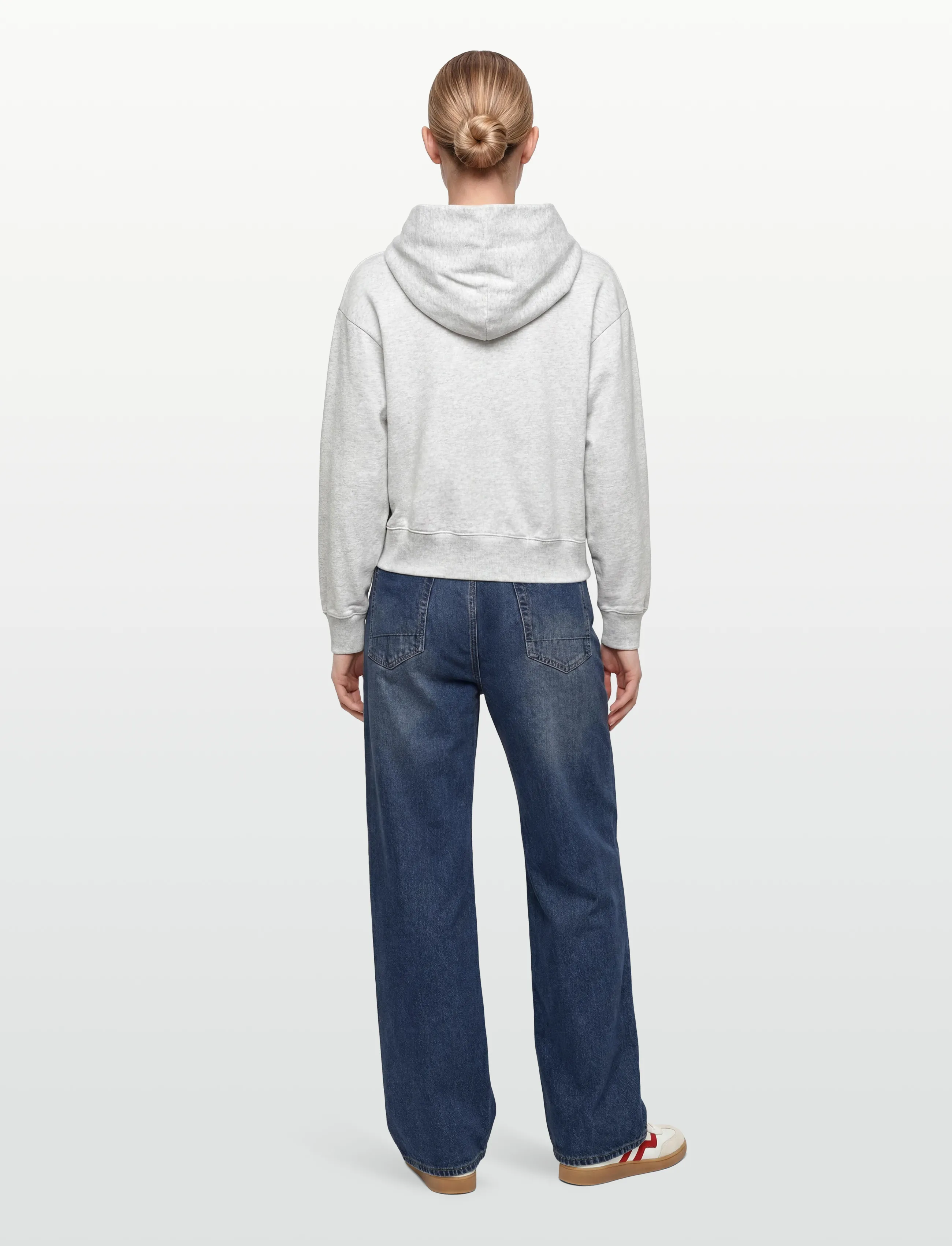 Sporty & Rich - Dodgers Serif Cropped Zip Hoodie - sweatshirts & hoodies - heather gray - 4