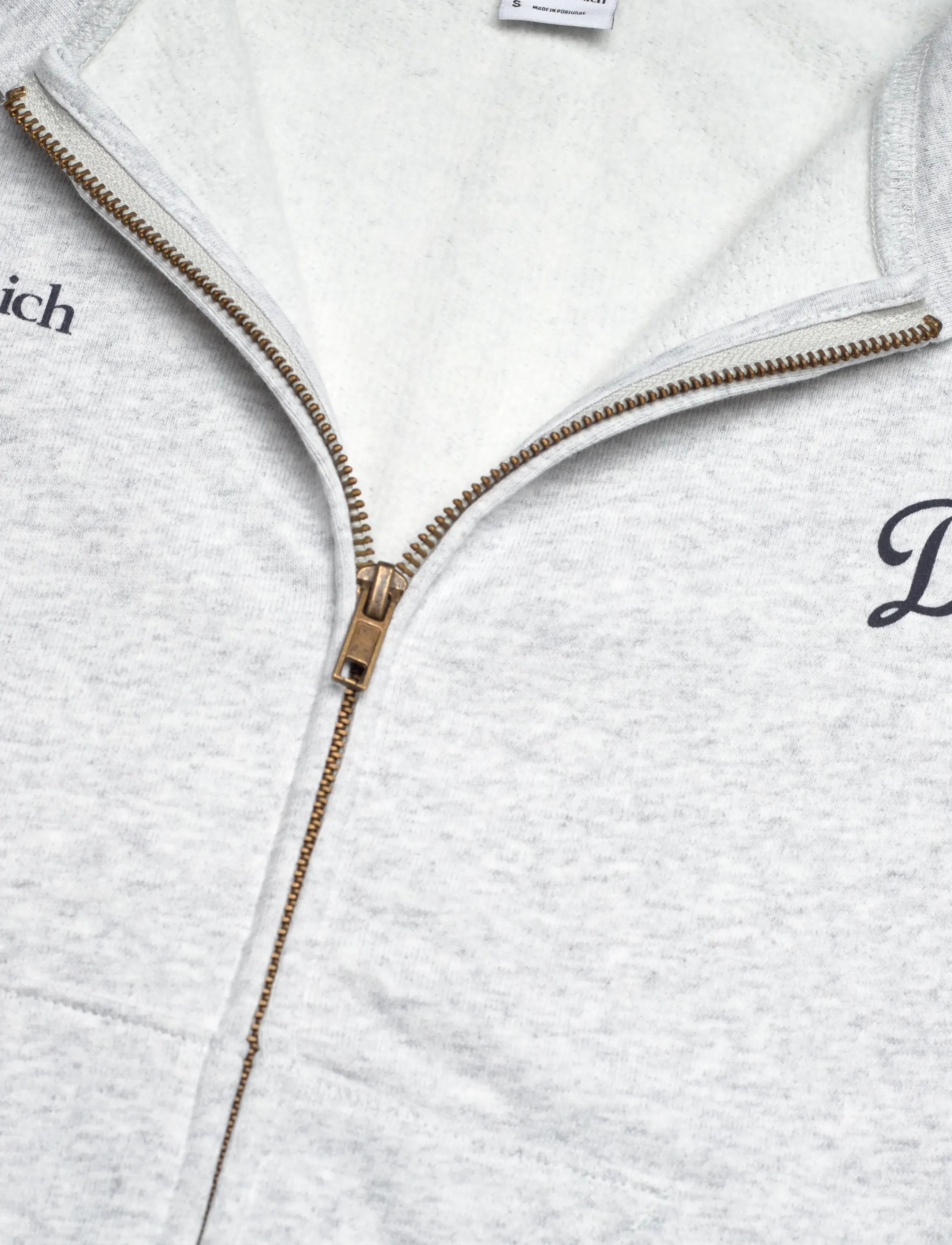 Sporty & Rich - Dodgers Serif Cropped Zip Hoodie - sweatshirts & hoodies - heather gray - 5