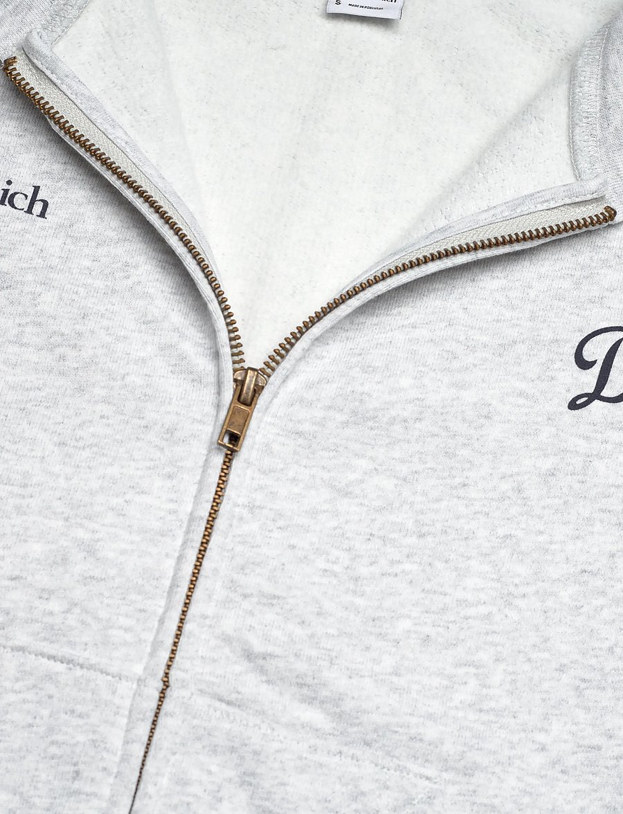 Sporty & Rich - Dodgers Serif Cropped Zip Hoodie - sweatshirts & hoodies - heather gray - 5