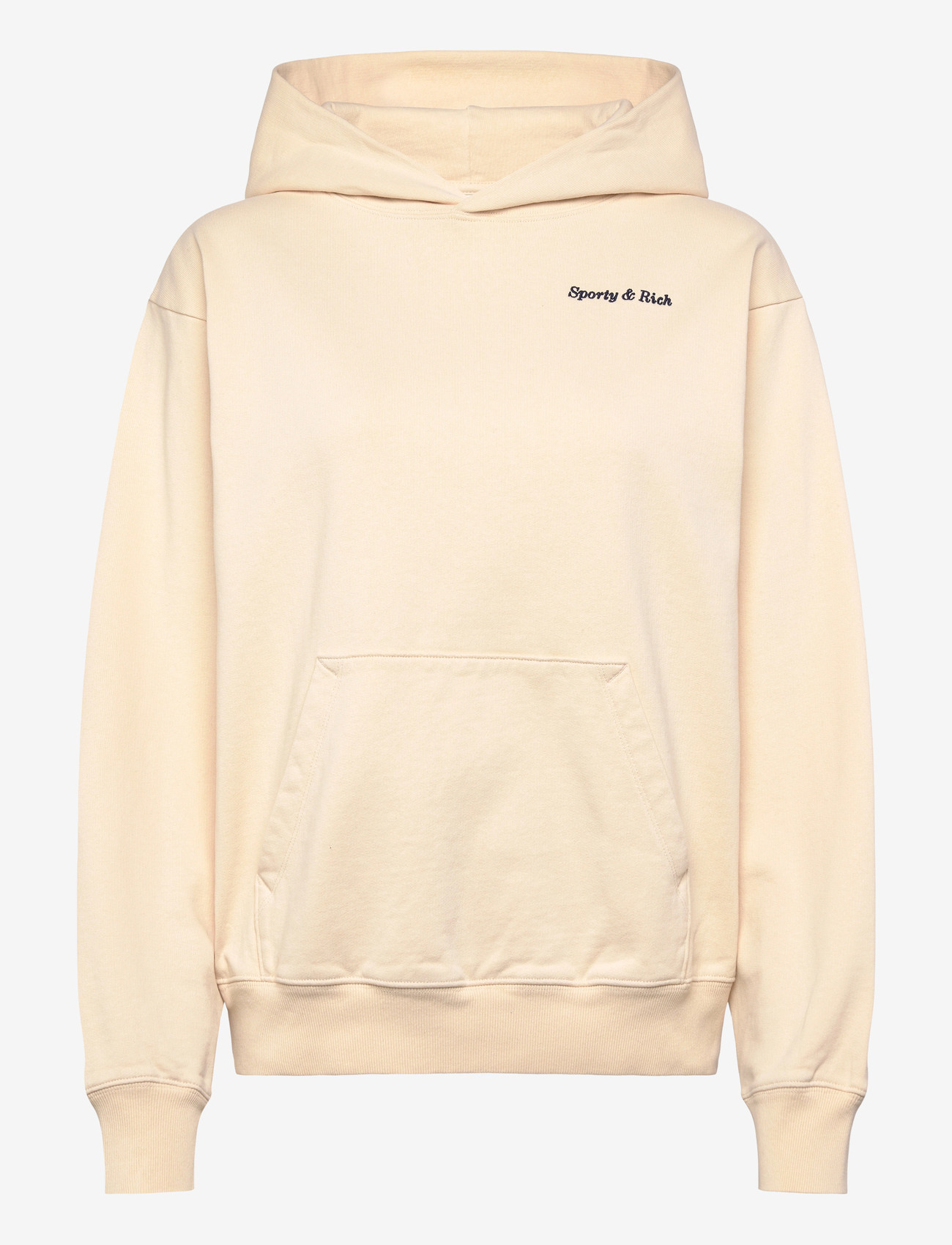 Sporty & Rich - Eden Crest Embroidered Hoodie - sweatshirts & hoodies - cream - 0