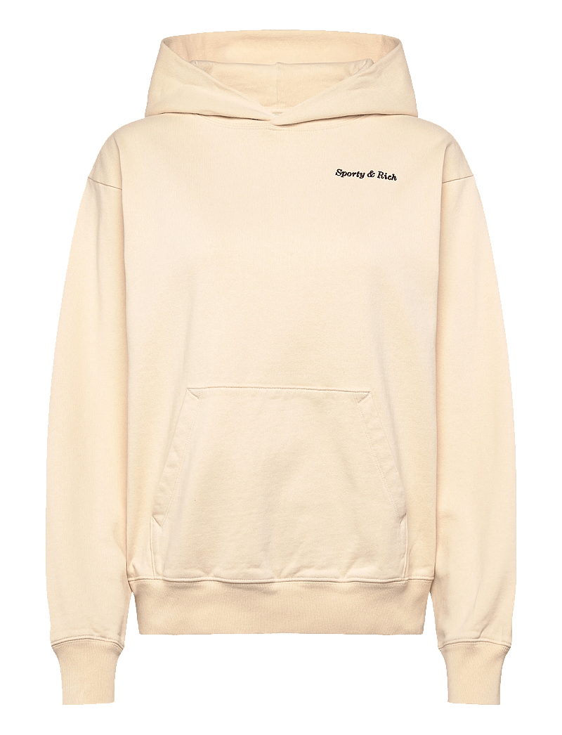 Sporty & Rich - Eden Crest Embroidered Hoodie - sweatshirts & hoodies - cream - 0