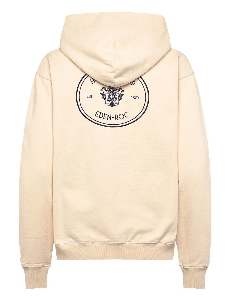 Sporty & Rich - Eden Crest Embroidered Hoodie - sweatshirts & hoodies - cream - 1