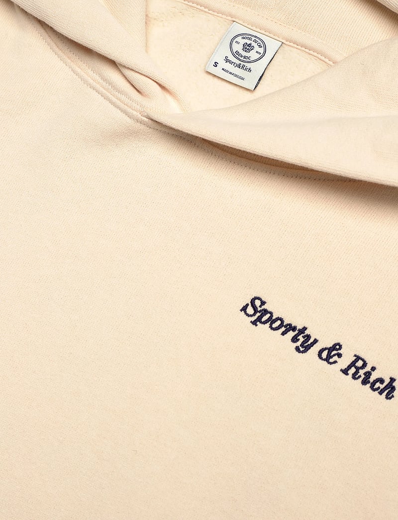 Sporty & Rich - Eden Crest Embroidered Hoodie - sweatshirts & hoodies - cream - 2
