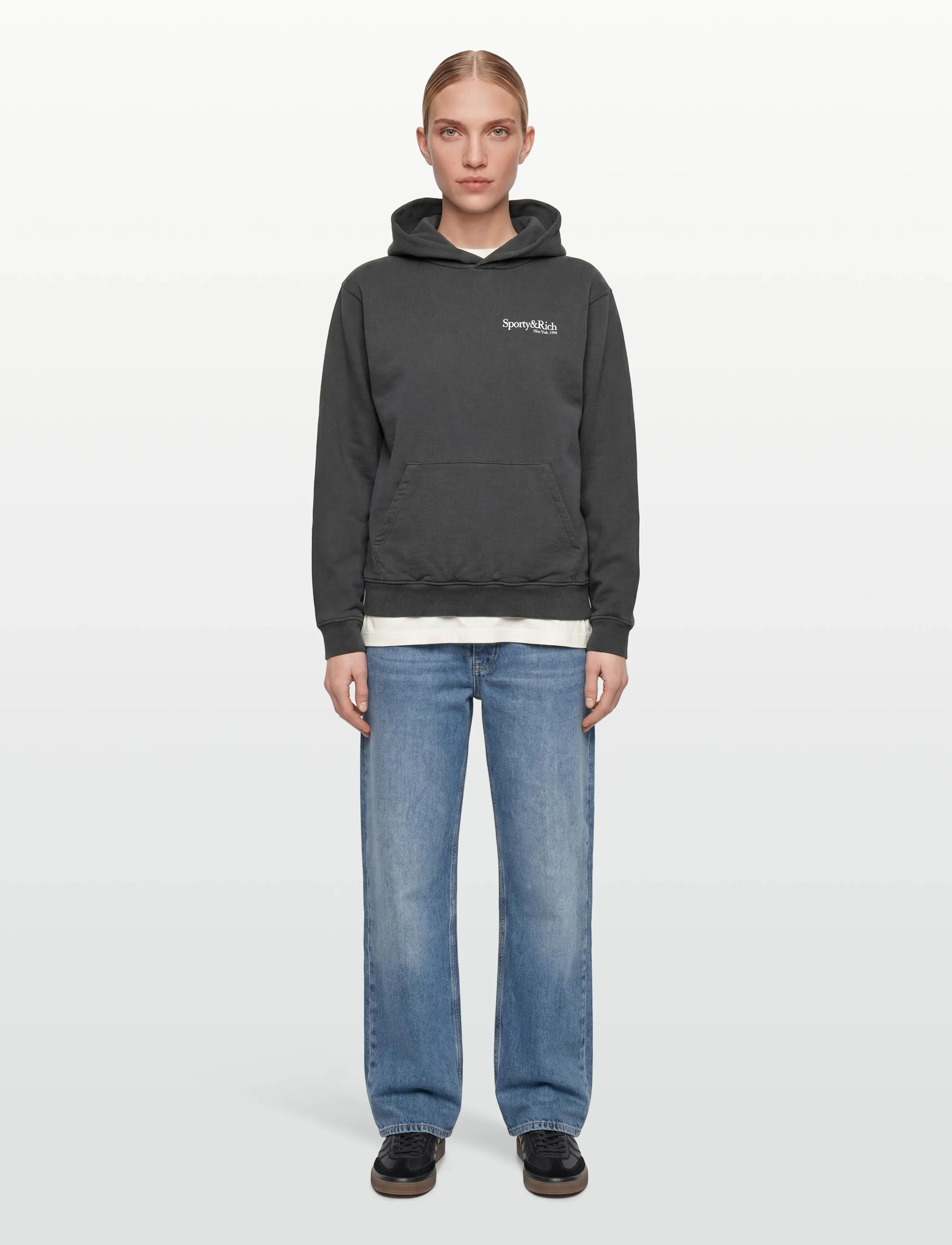 Sporty & Rich - HWCNY Hoodie - sweatshirts & hættetrøjer - faded black - 4