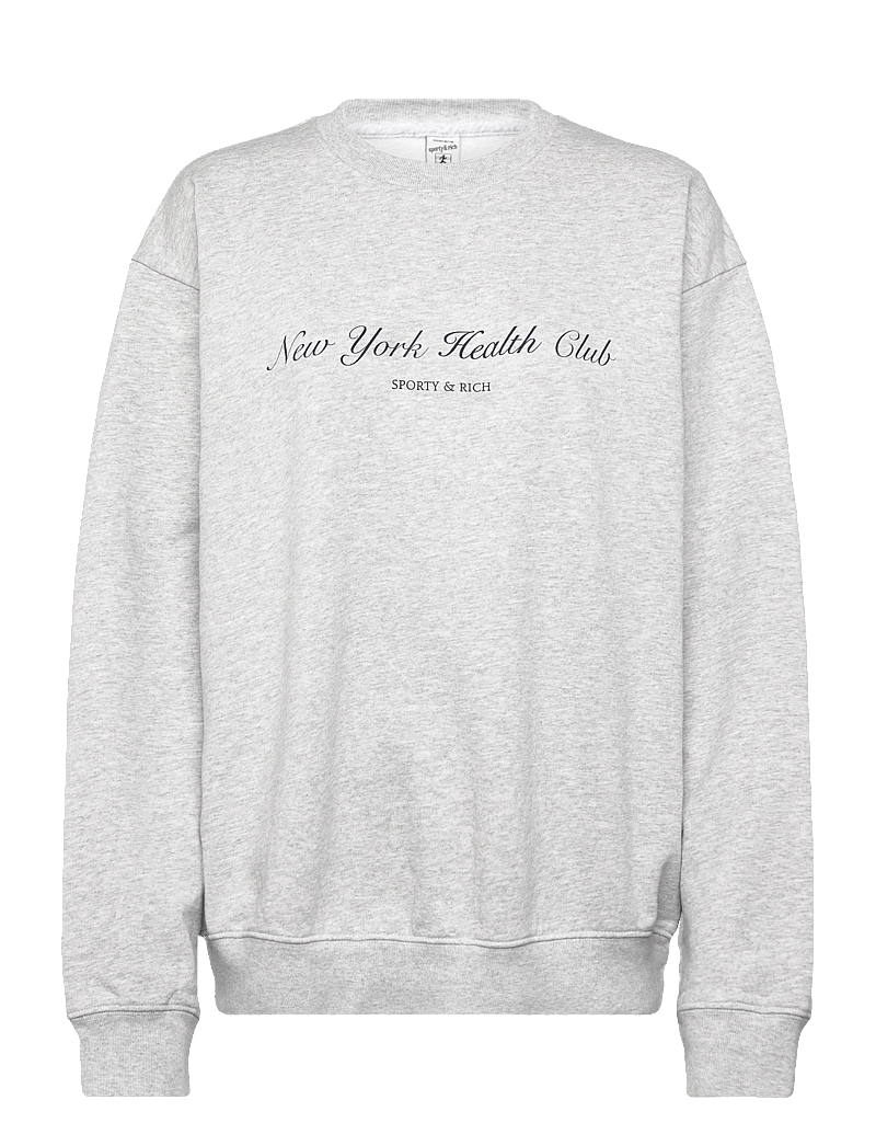 Sporty & Rich - NY Health Club Crewneck - sweatshirts & hoodies - heather gray - 0