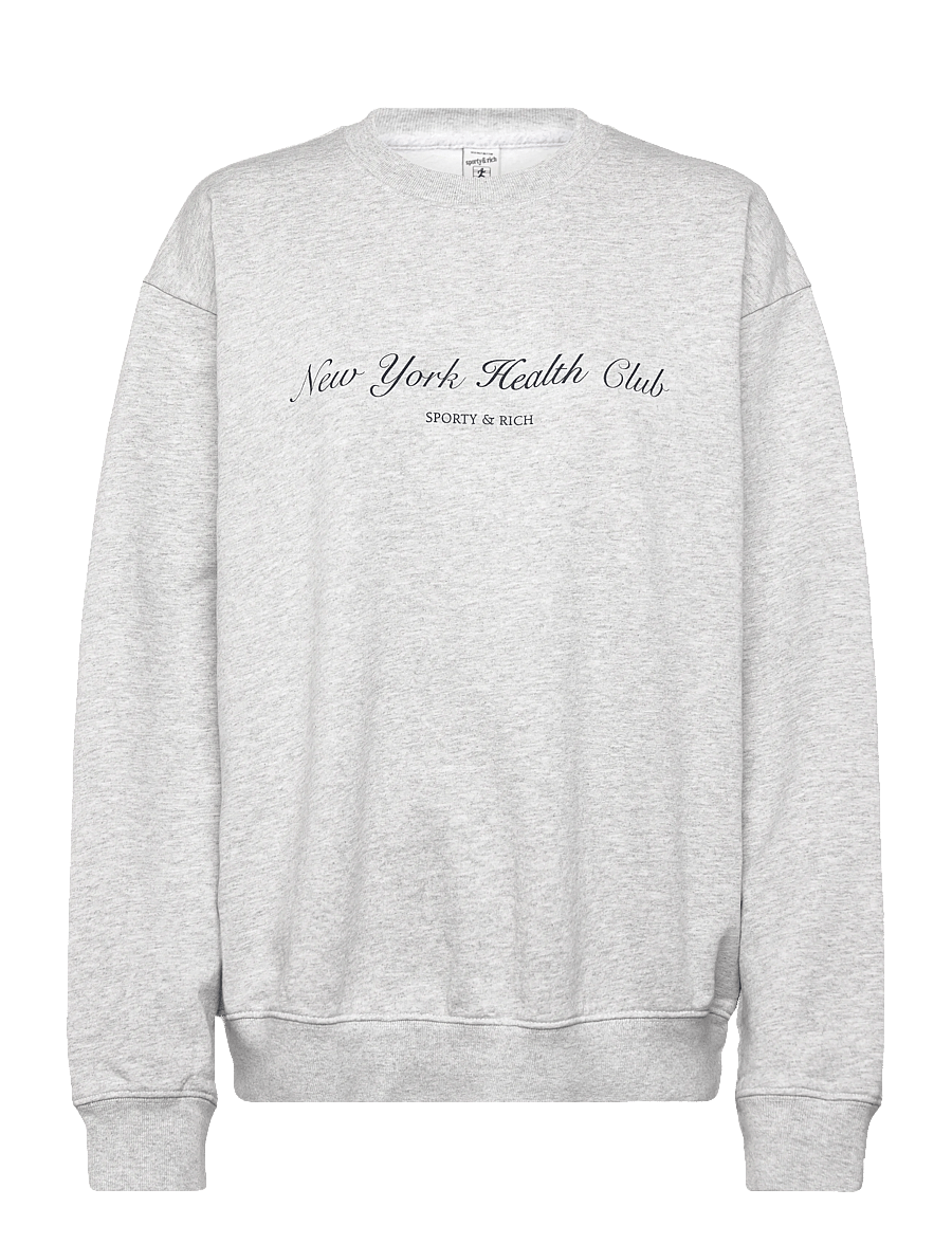 Sporty & Rich - NY Health Club Crewneck - sweatshirts & hoodies - heather gray - 0