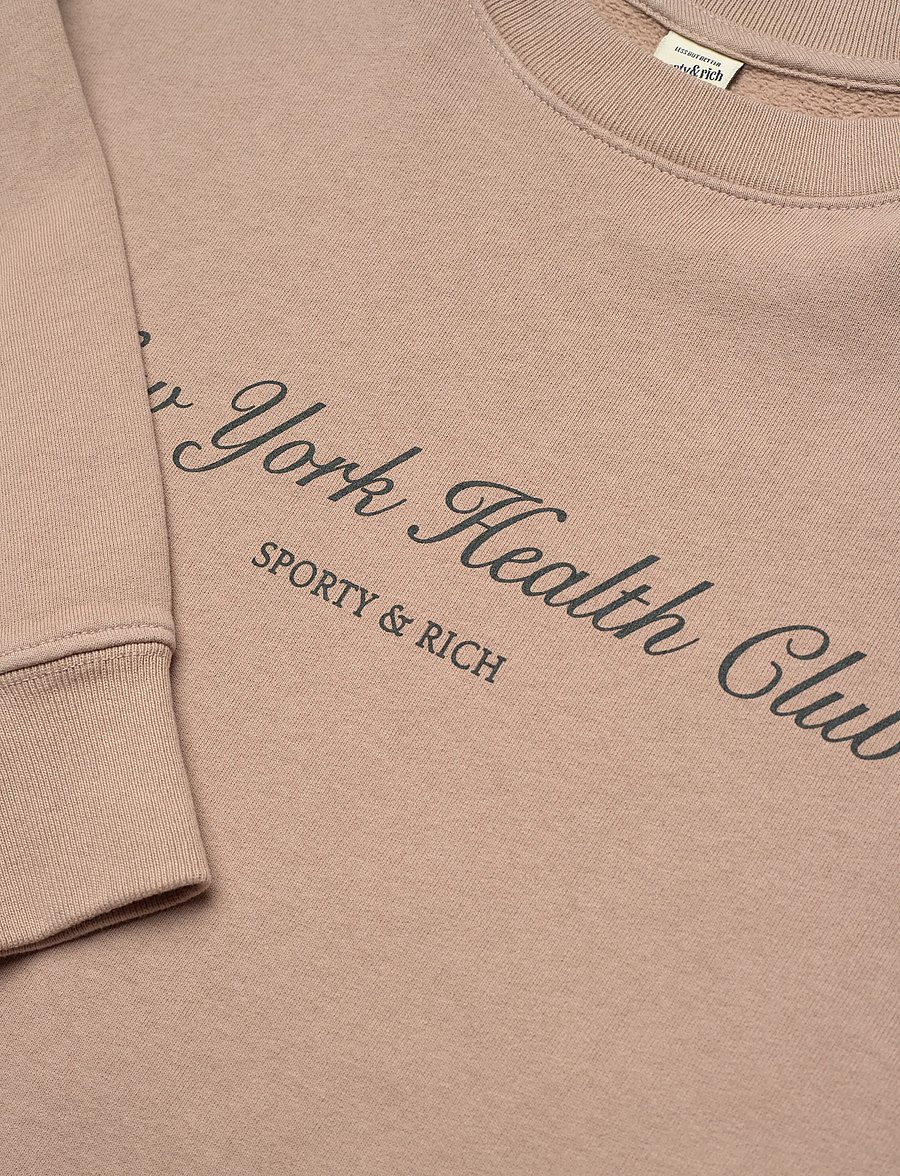 Sporty & Rich - NY Health Club Crewneck - sweatshirts & hoodies - mink - 2
