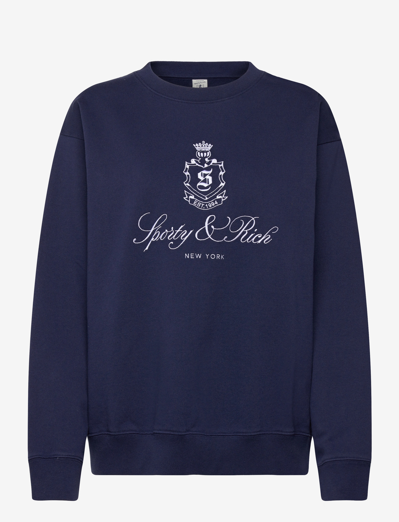 Sporty & Rich - Vendome Embroidered Crewneck - sweatshirts - dark navy - 0