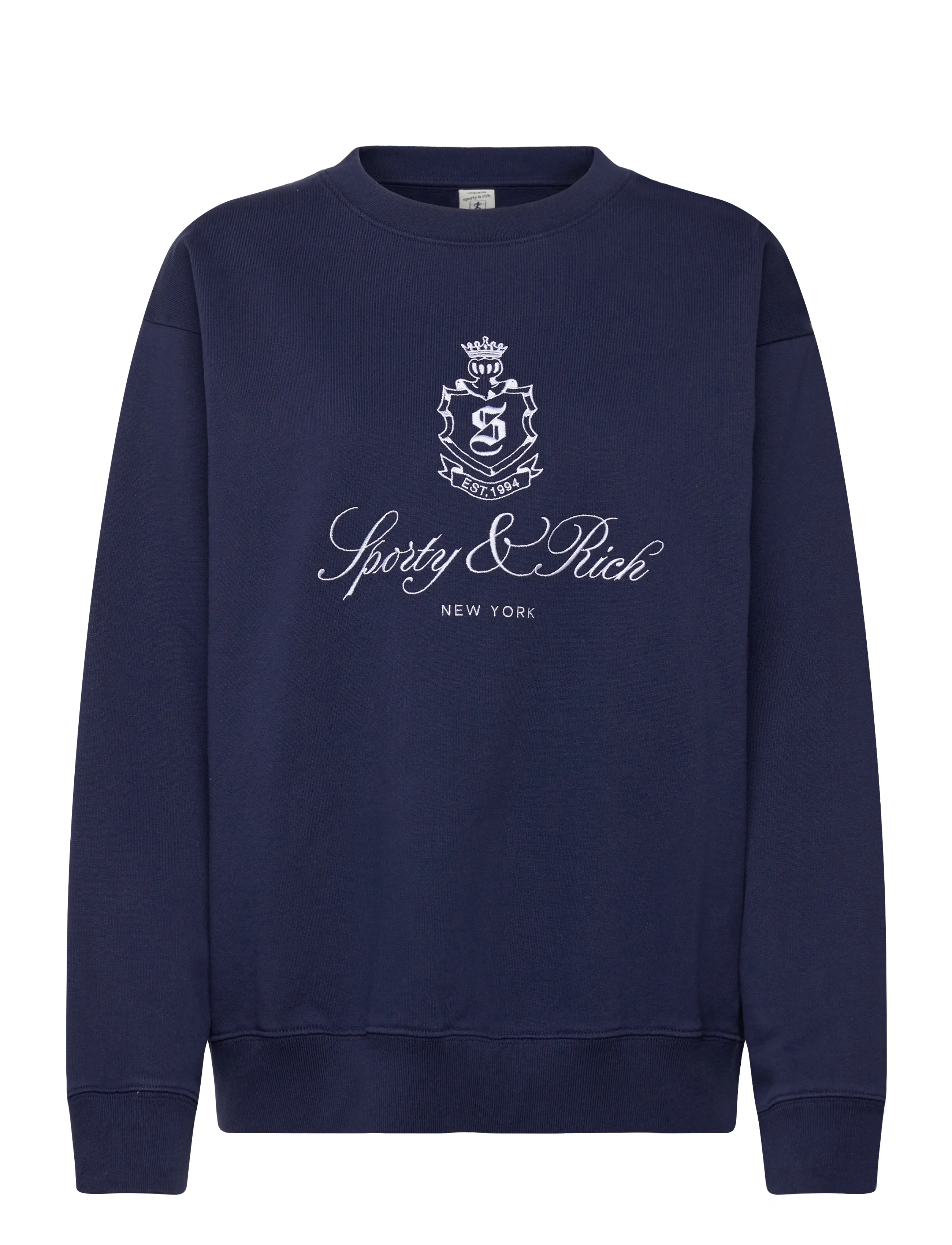 Sporty & Rich Vendome Embroidered Crewneck - Sporty & Rich - DARK NAVY / navy