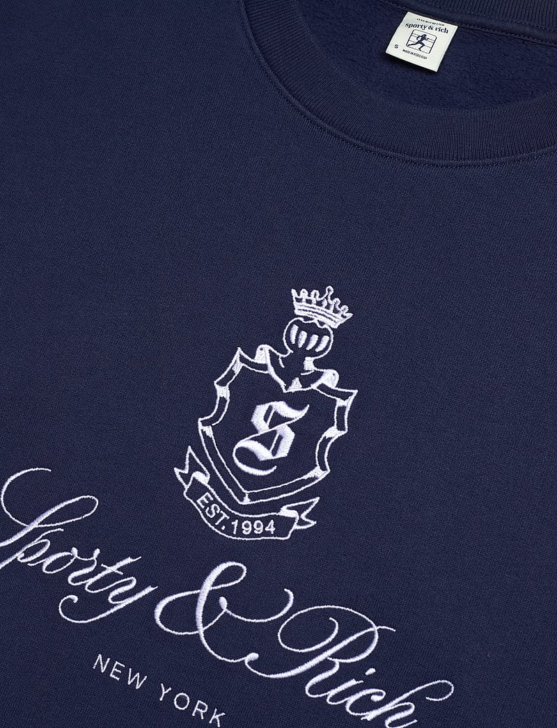 Sporty & Rich - Vendome Embroidered Crewneck - sweatshirts & hoodies - dark navy - 2