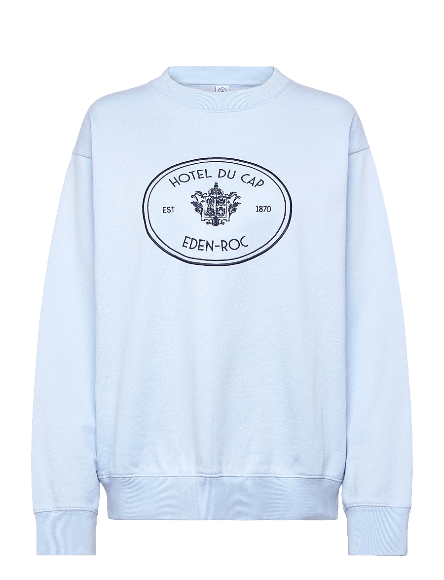 Sporty & Rich - Eden Crest Embroidered Crewneck - sweatshirts & hoodies - ciel - 1