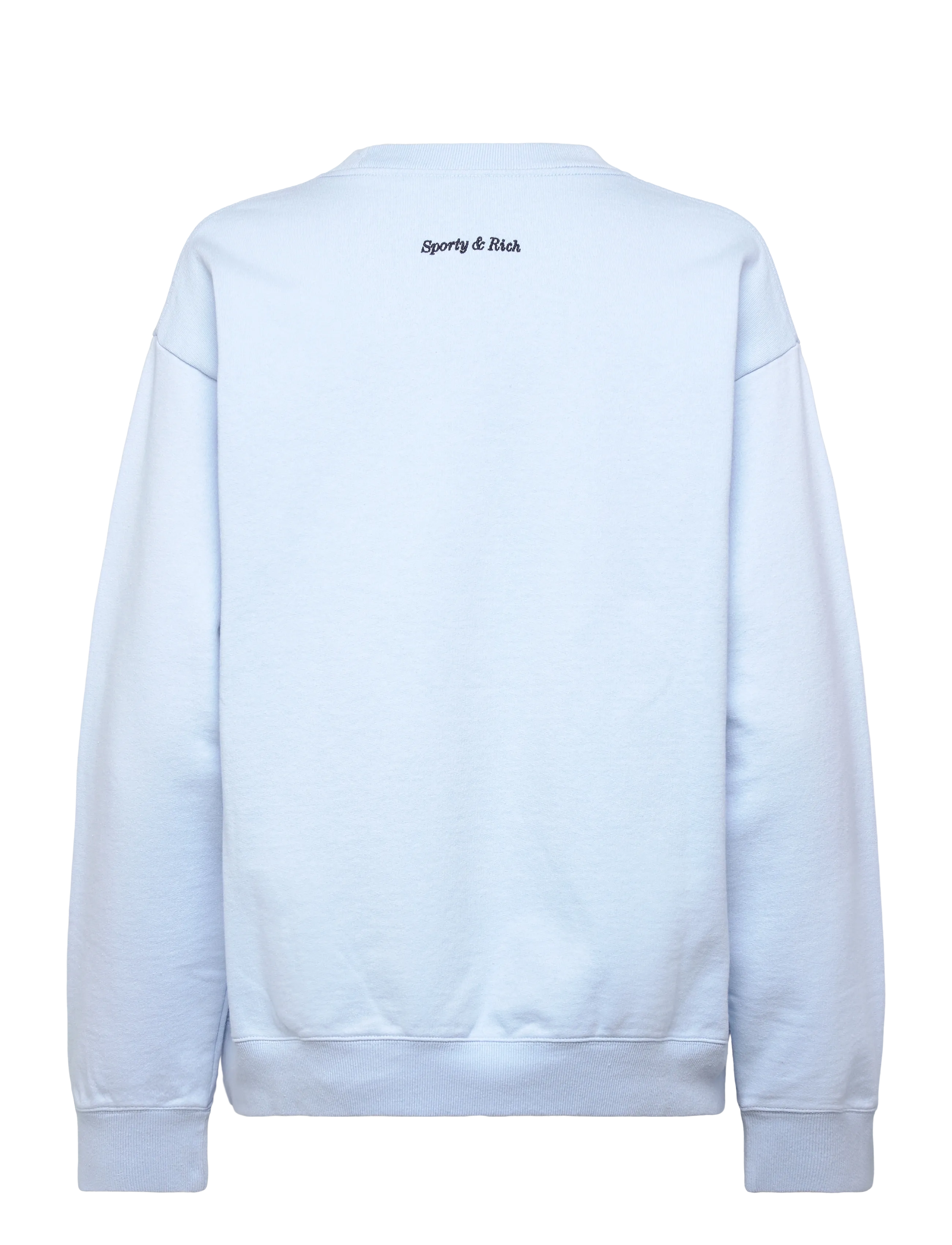 Sporty & Rich - Eden Crest Embroidered Crewneck - sweatshirts & hættetrøjer - ciel - 2
