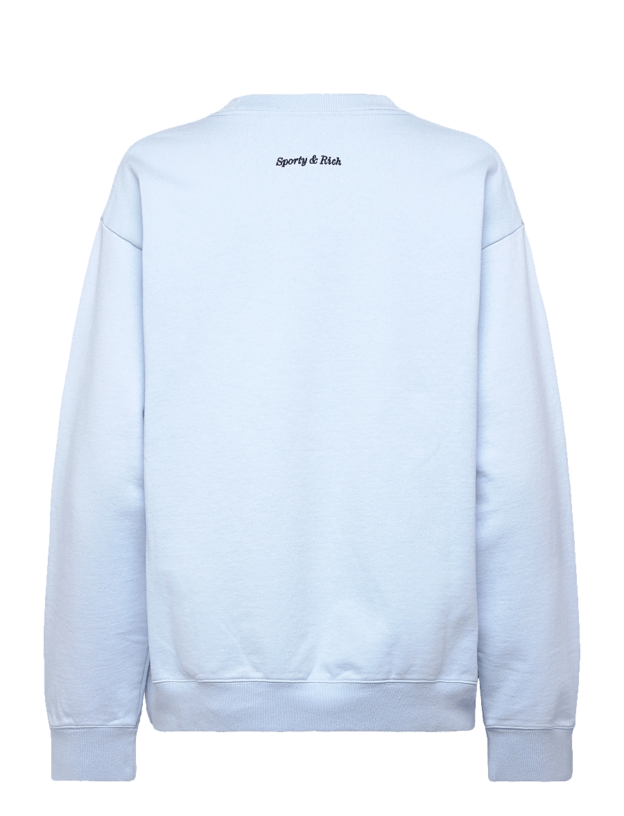 Sporty & Rich - Eden Crest Embroidered Crewneck - sweatshirts & hoodies - ciel - 2