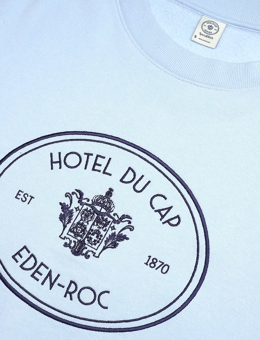 Sporty & Rich - Eden Crest Embroidered Crewneck - sweatshirts & hoodies - ciel - 5