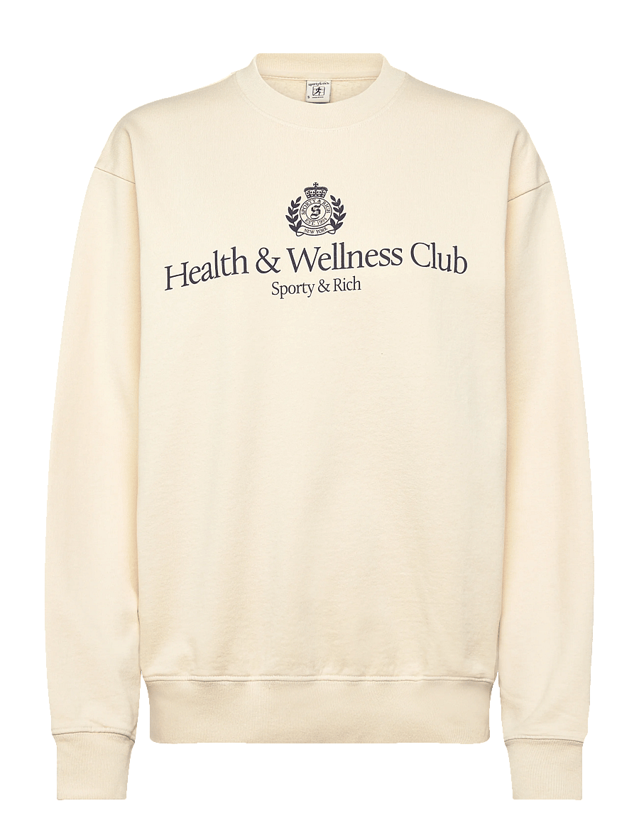 Sporty & Rich - H&W Crest Crewneck - sweatshirts & hoodies - cream - 0