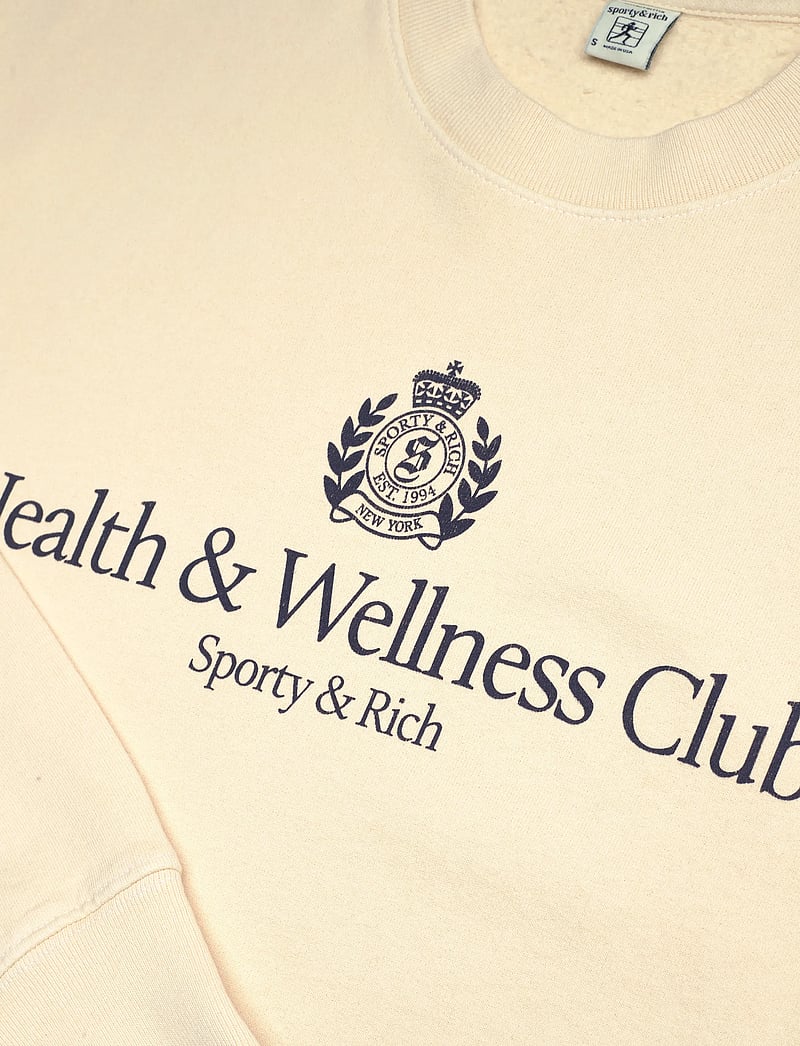 Sporty & Rich - H&W Crest Crewneck - sweatshirts & hoodies - cream - 2