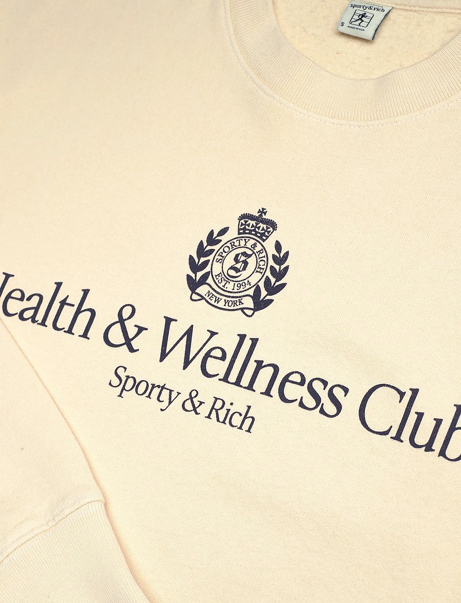 Sporty & Rich - H&W Crest Crewneck - sweatshirts & hoodies - cream - 2