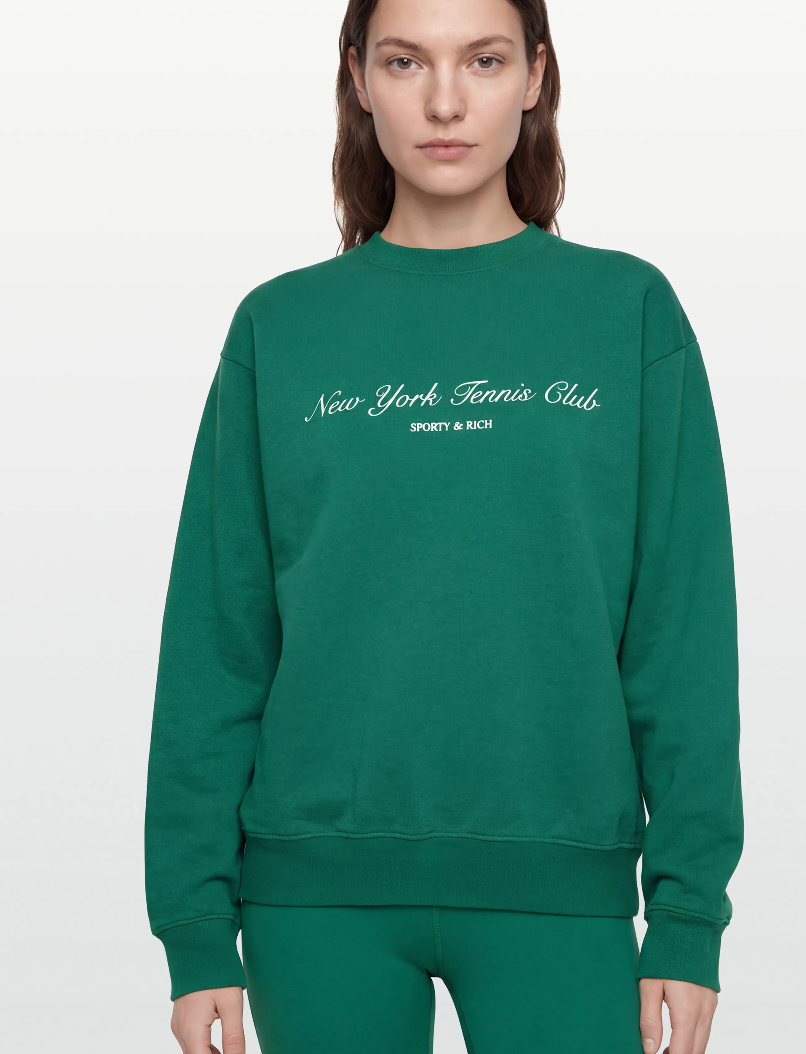 Sporty & Rich - NY Tennis Club Crewneck - medvilniniai megztiniai - alpine - 3