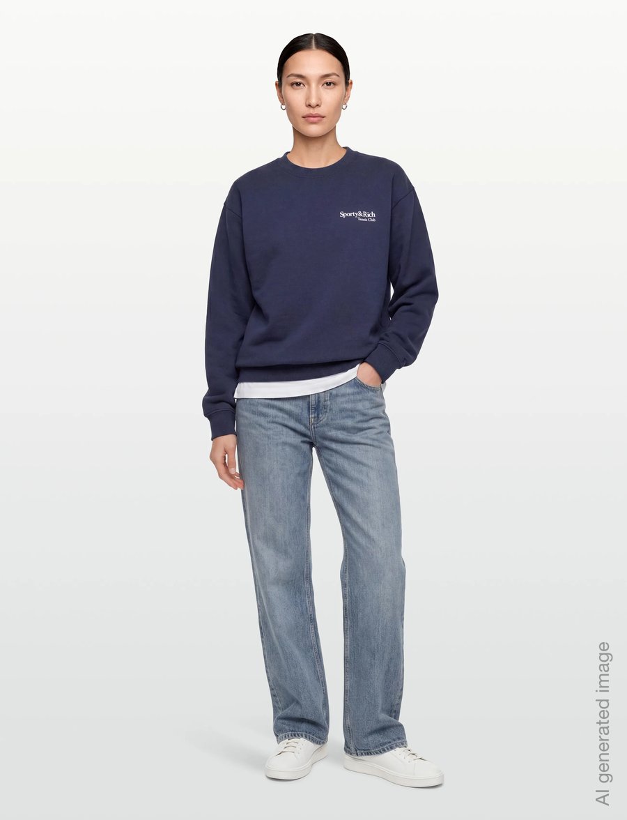 Sporty & Rich - Play Tennis Crewneck - sweatshirts & hoodies - dark navy - 0