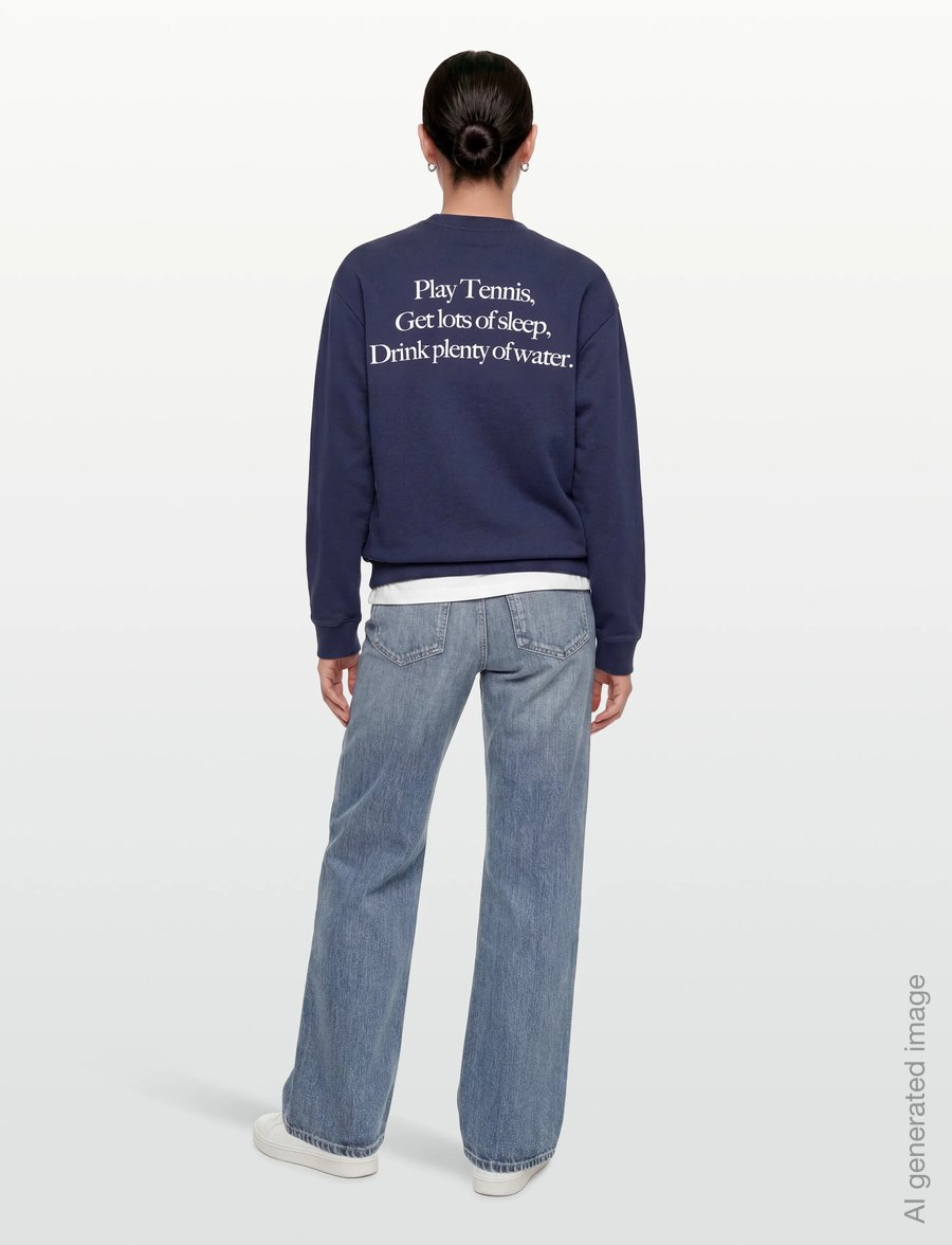 Sporty & Rich - Play Tennis Crewneck - sweatshirts & hoodies - dark navy - 4