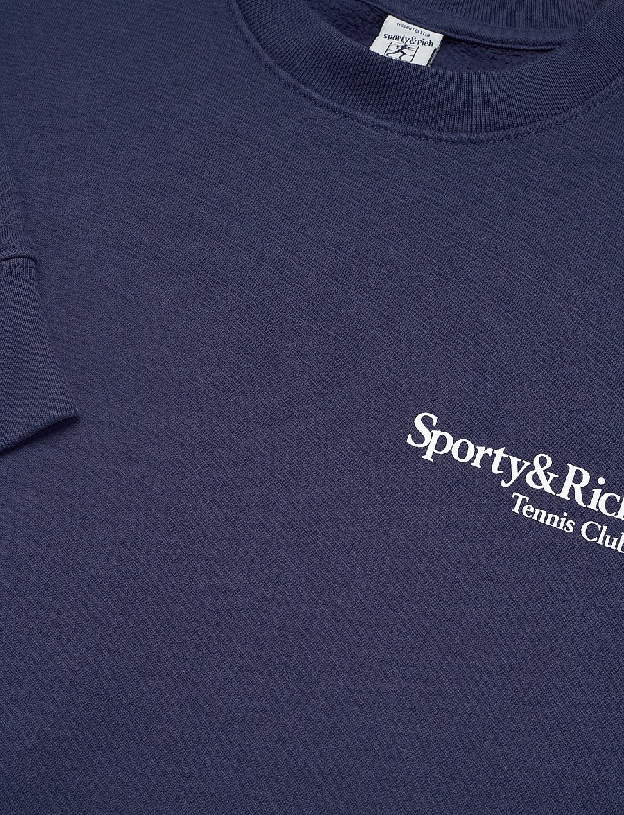 Sporty & Rich - Play Tennis Crewneck - sweatshirts & hoodies - dark navy - 5