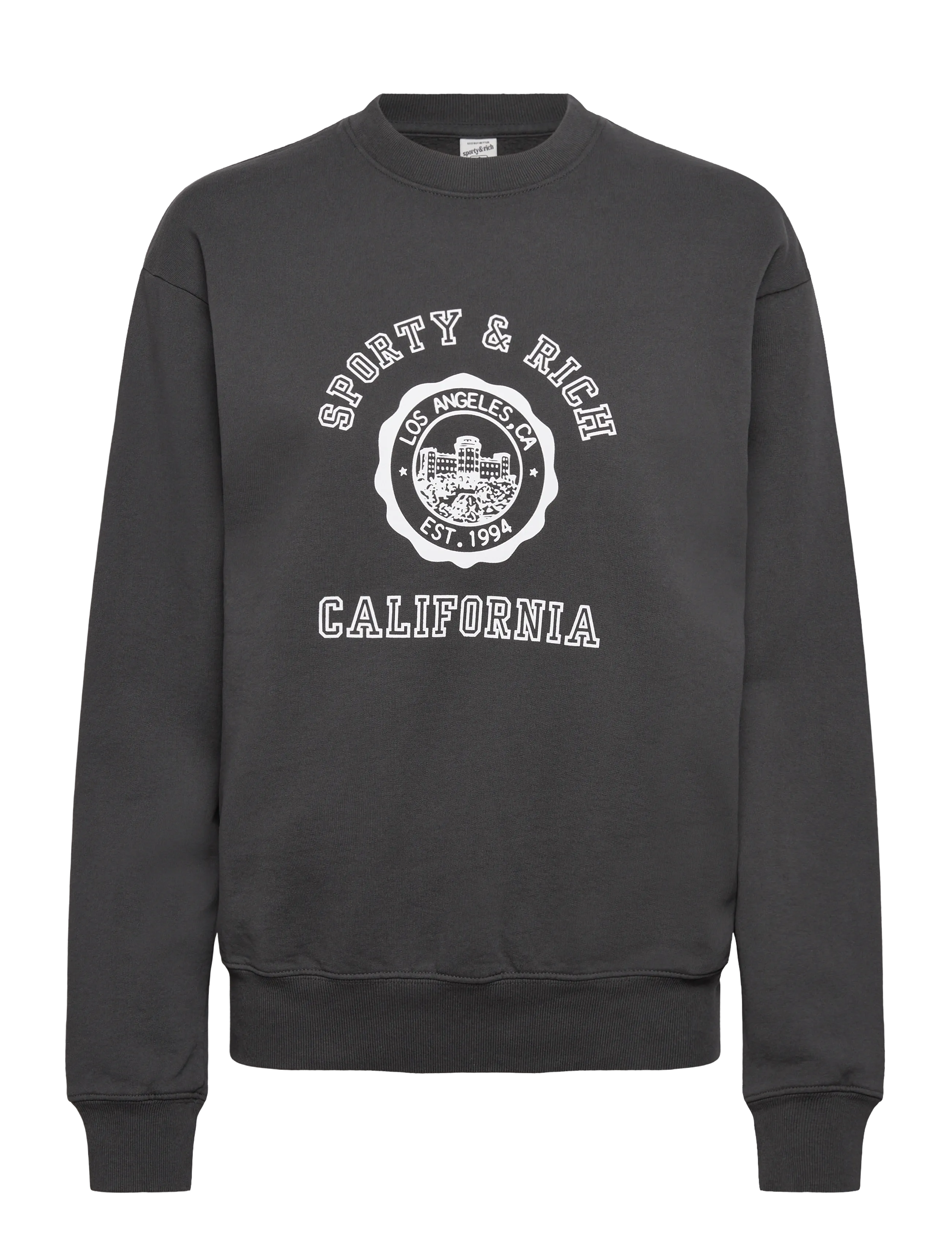 Sporty & Rich California Emblem Crewneck, L, Grey, Sweatshirts & Hættetrøjer > Sweatshirts, Dame